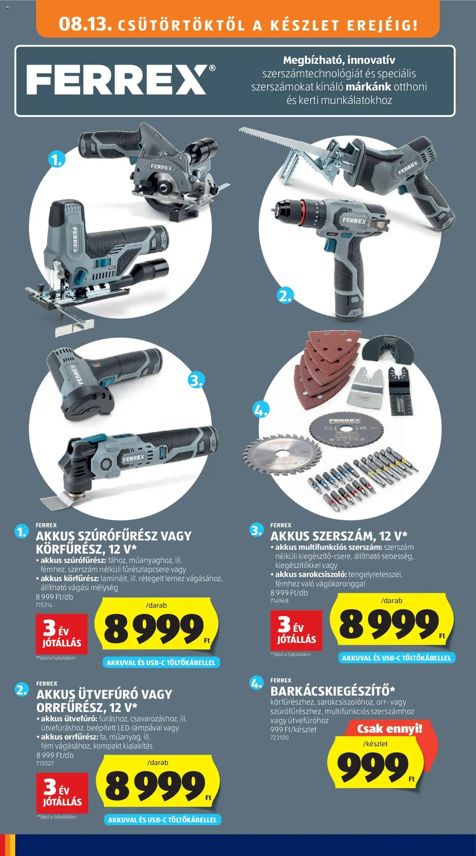Aldi újság 2026.08.13. Aldi Középső sor termékei