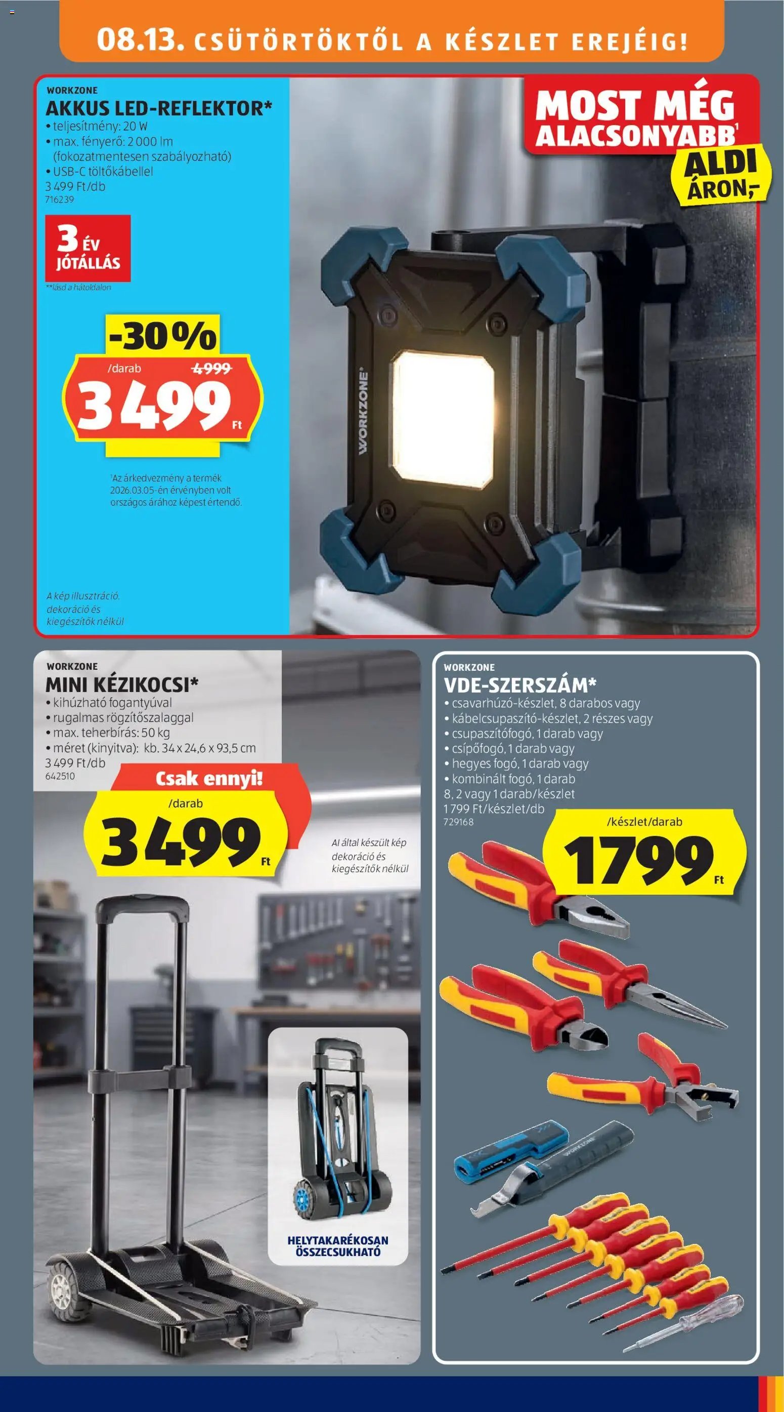 Aldi újság 2026.08.13. Aldi Középső sor termékei