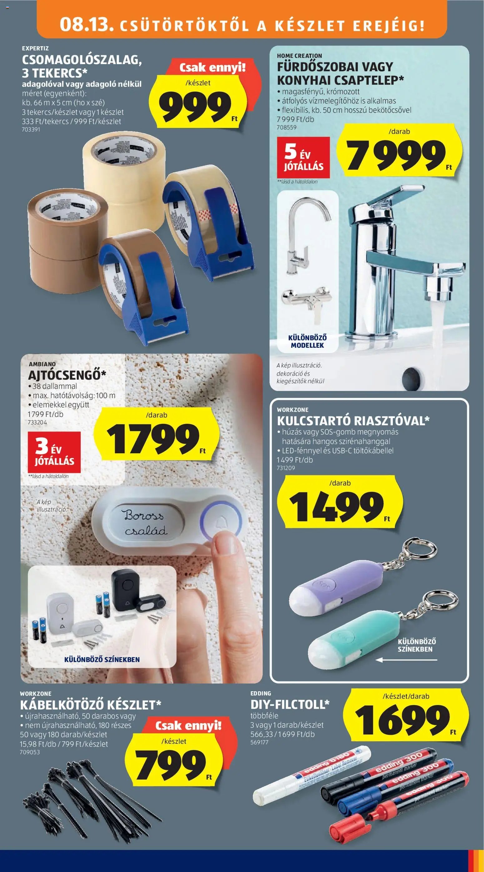 Aldi újság 2026.08.13. Aldi Középső sor termékei