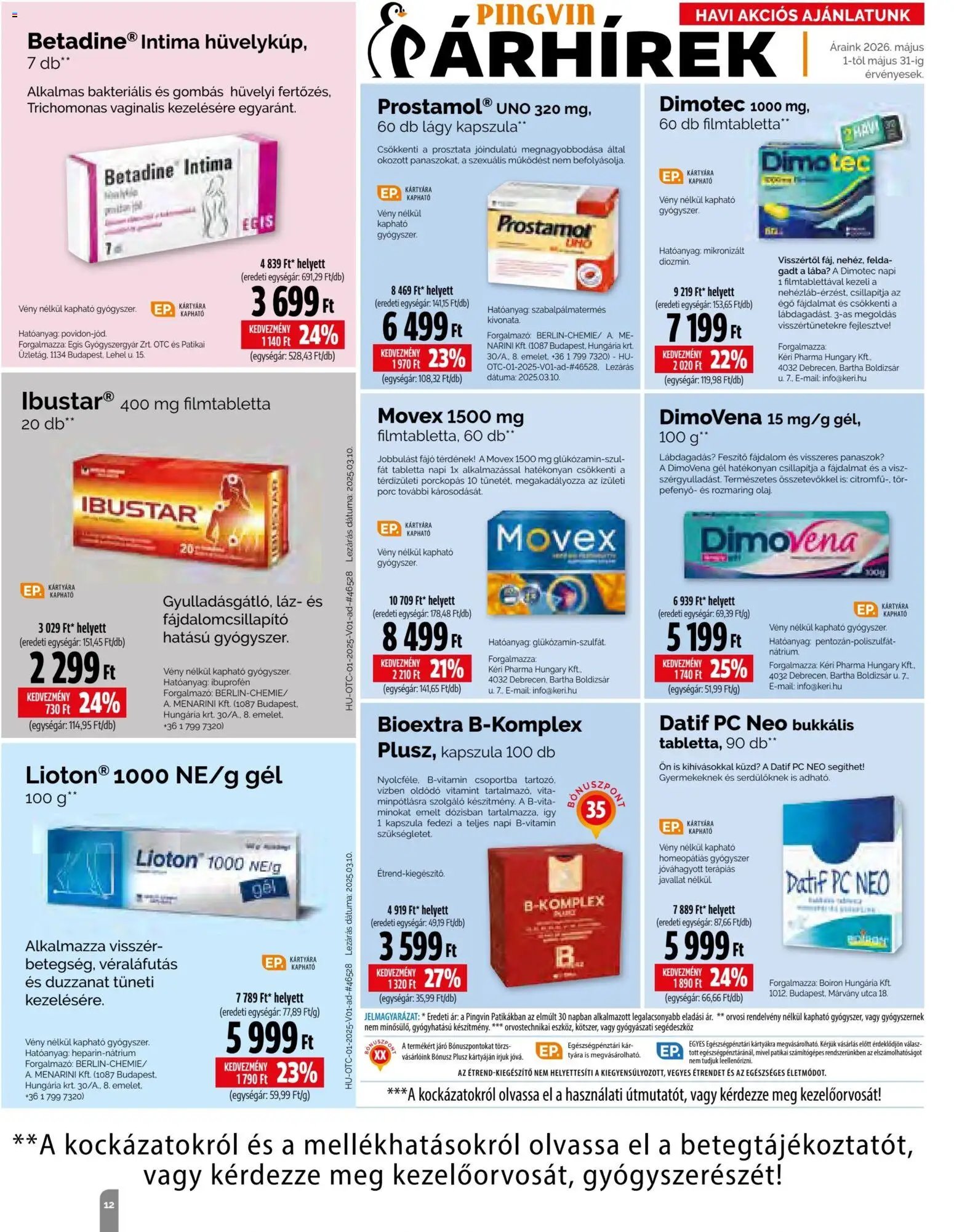 Pingvin Patika újság 2026.05.01. Pingvin Patika Magazin (2026-05-01 - 2026-05-31)