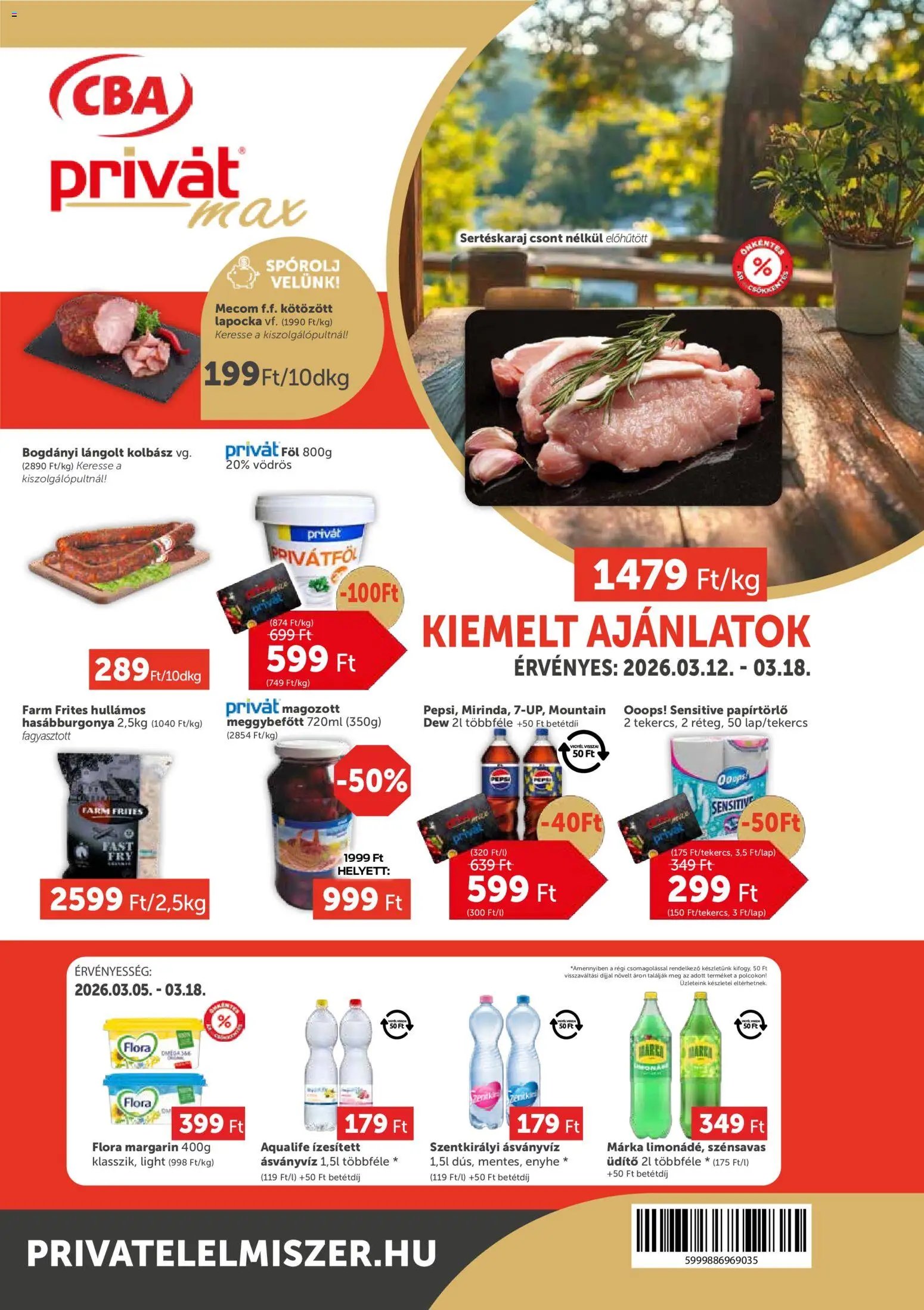 PRIVÁT újság 2026.03.12. PRIVÁT Aktuális szórólap MAX (2026-03-12 - 2026-03-18)