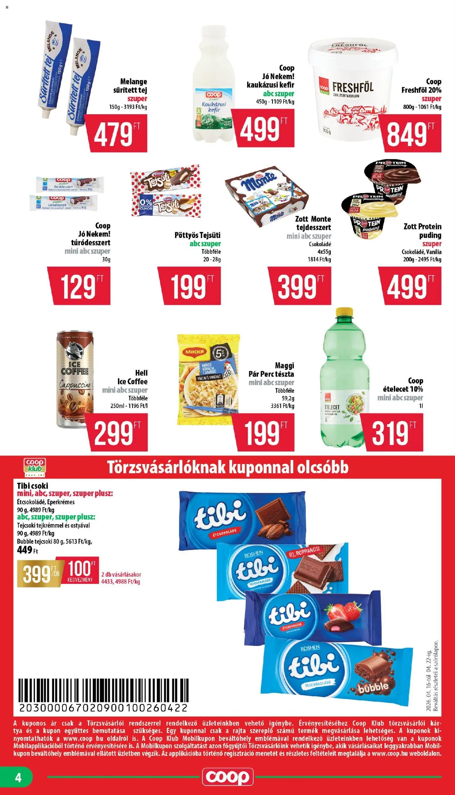 COOP újság 2026.04.16. COOP - Mini & Abc & Szuper / Nyírzem (2026-04-16 - 2026-04-22)