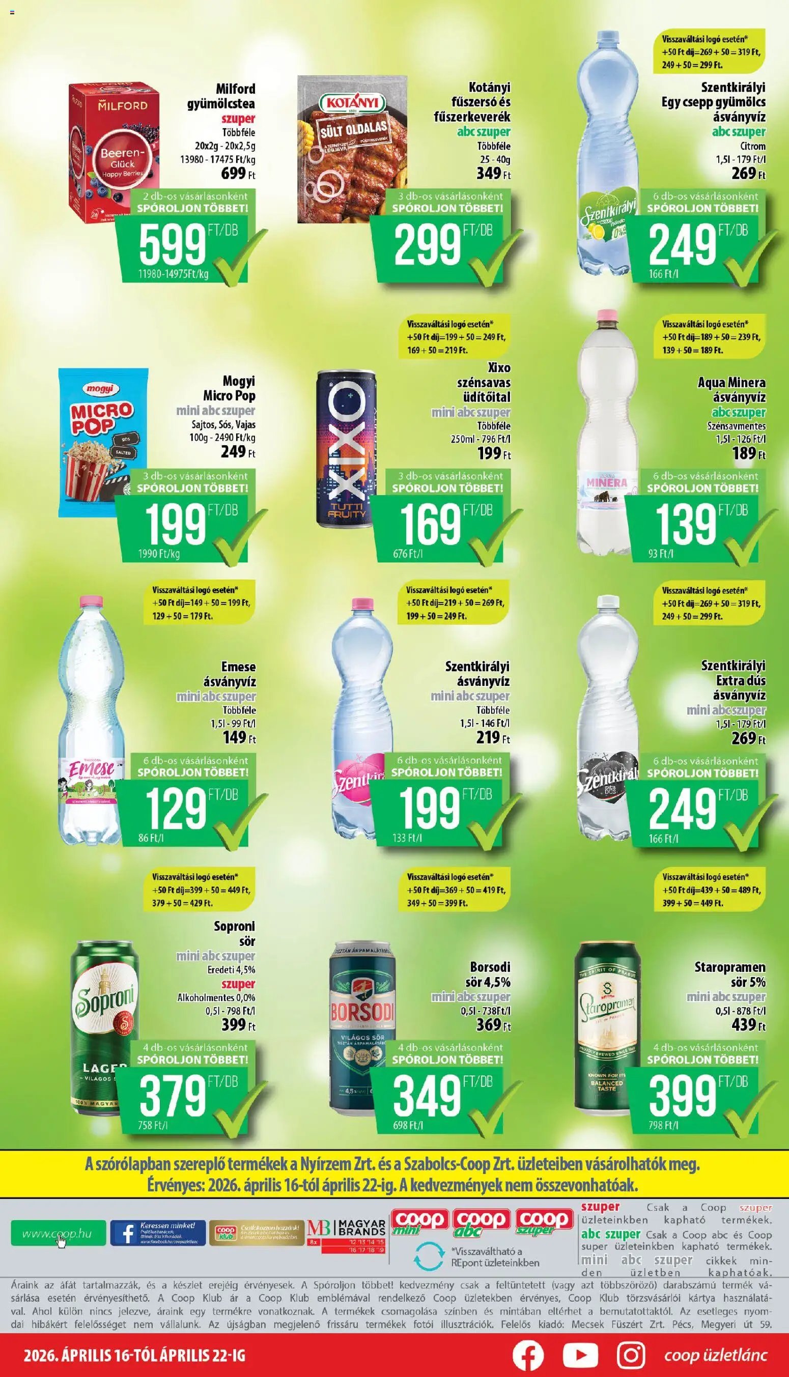 COOP újság 2026.04.16. COOP - Mini & Abc & Szuper / Nyírzem (2026-04-16 - 2026-04-22)