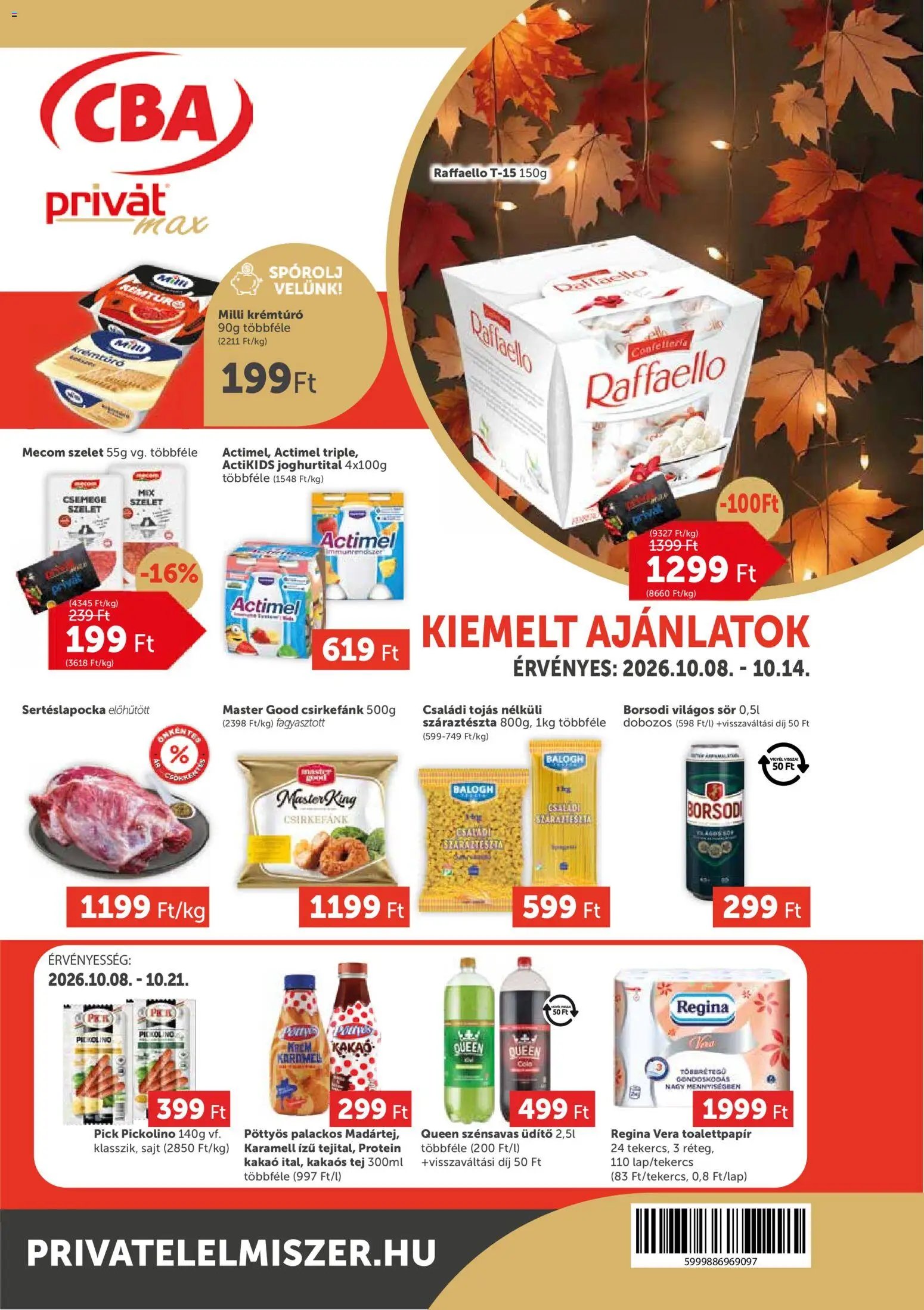 PRIVÁT újság 2026.10.08. PRIVÁT Aktuális szórólap MAX