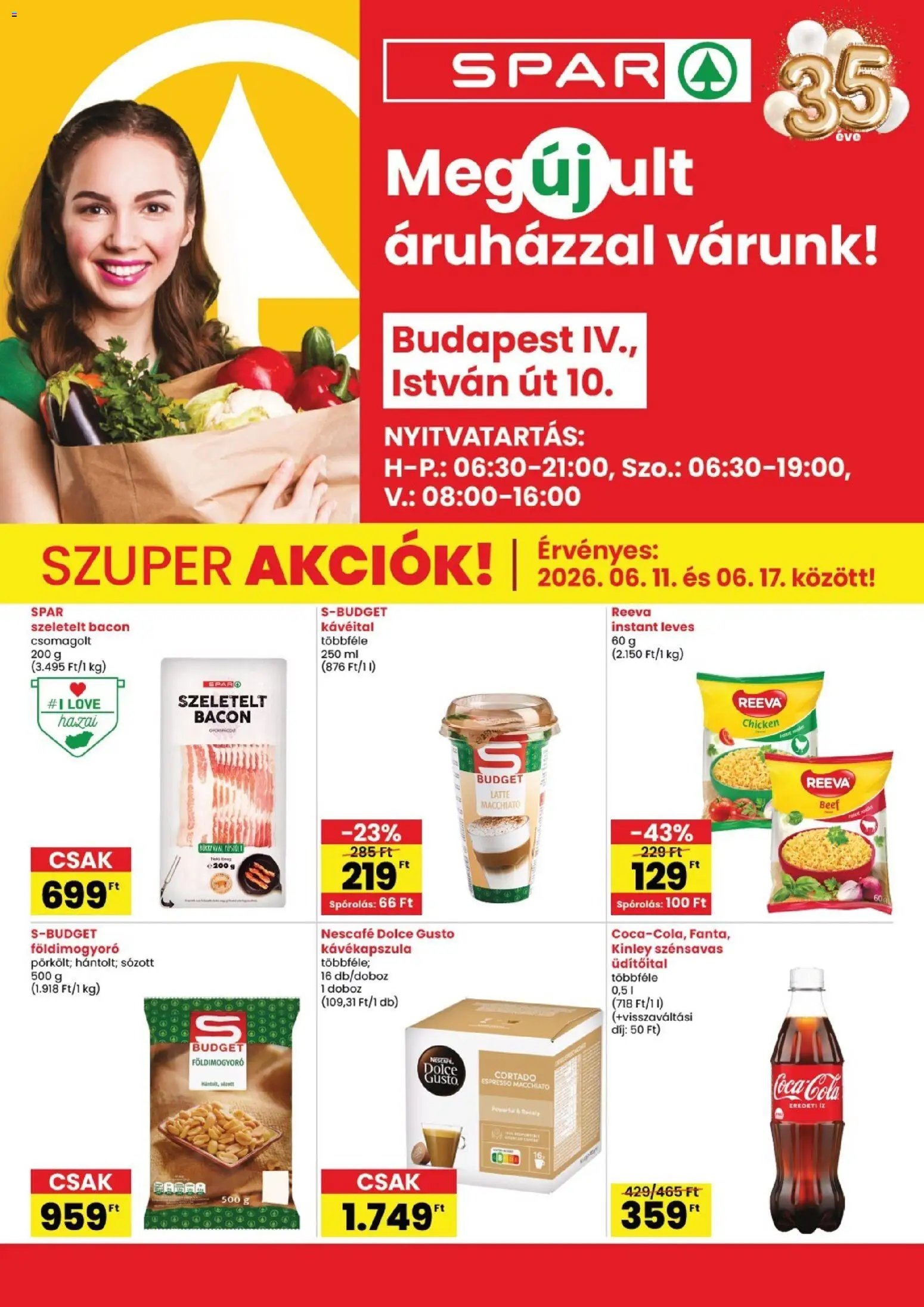 Spar újság 2026.06.11. Spar Bp István út üzlet megújulás