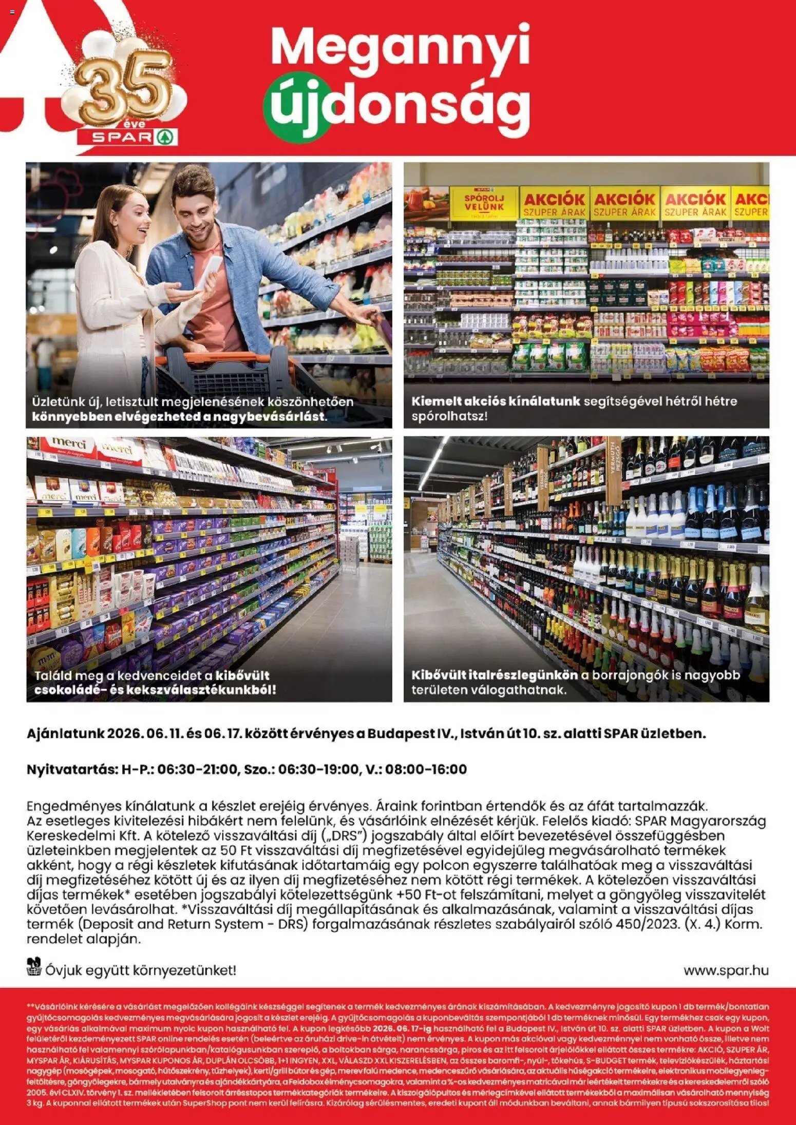 Spar újság 2026.06.11. Spar Bp István út üzlet megújulás