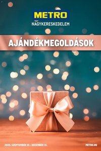 Metro újság 2025.09.15. Ajándékmegoldások (2025-09-15 - 2025-12-31)