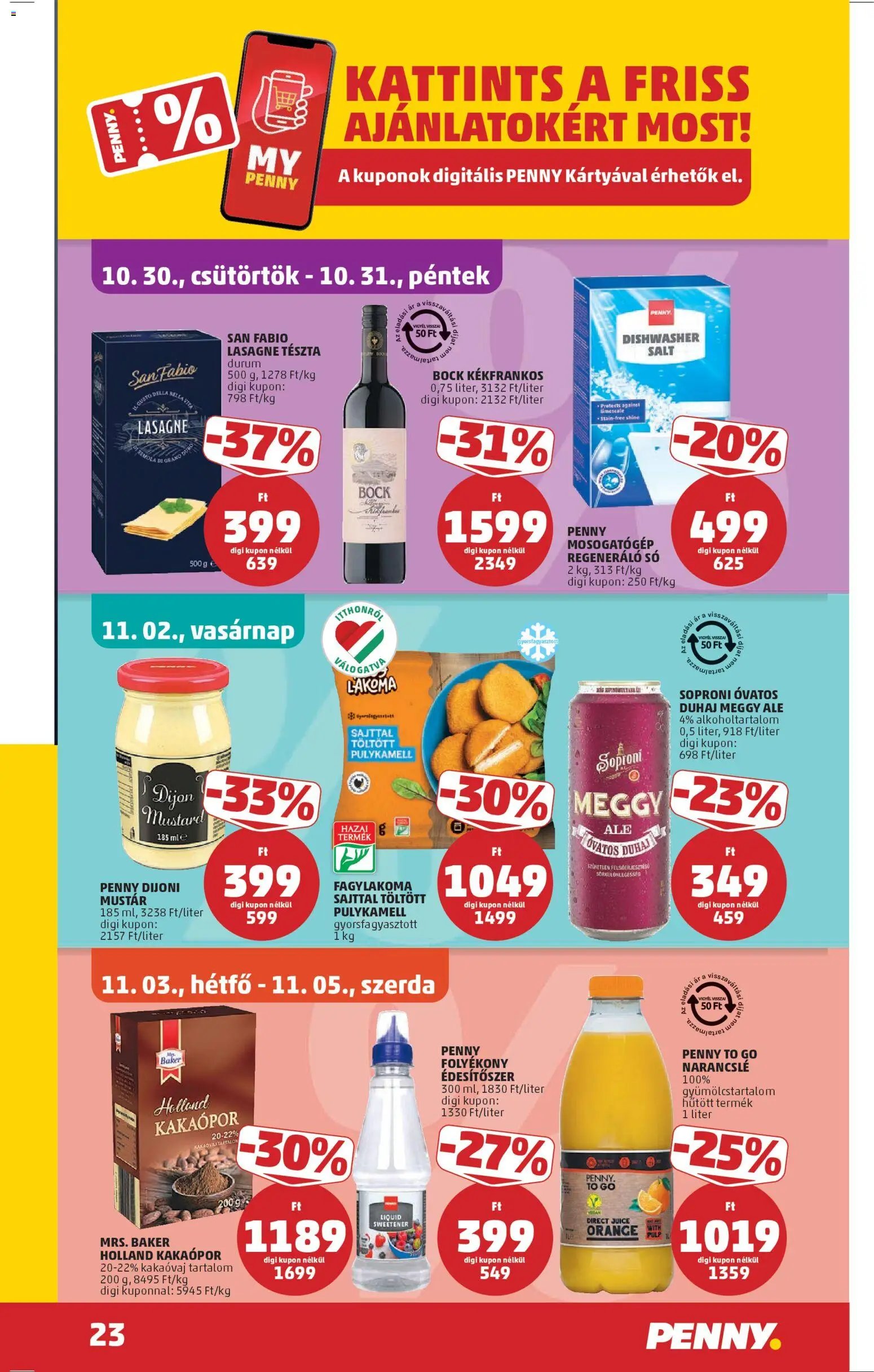 PENNY újság 2025.10.30. Akciós újság PENNY (2025-10-30 - 2025-11-05)