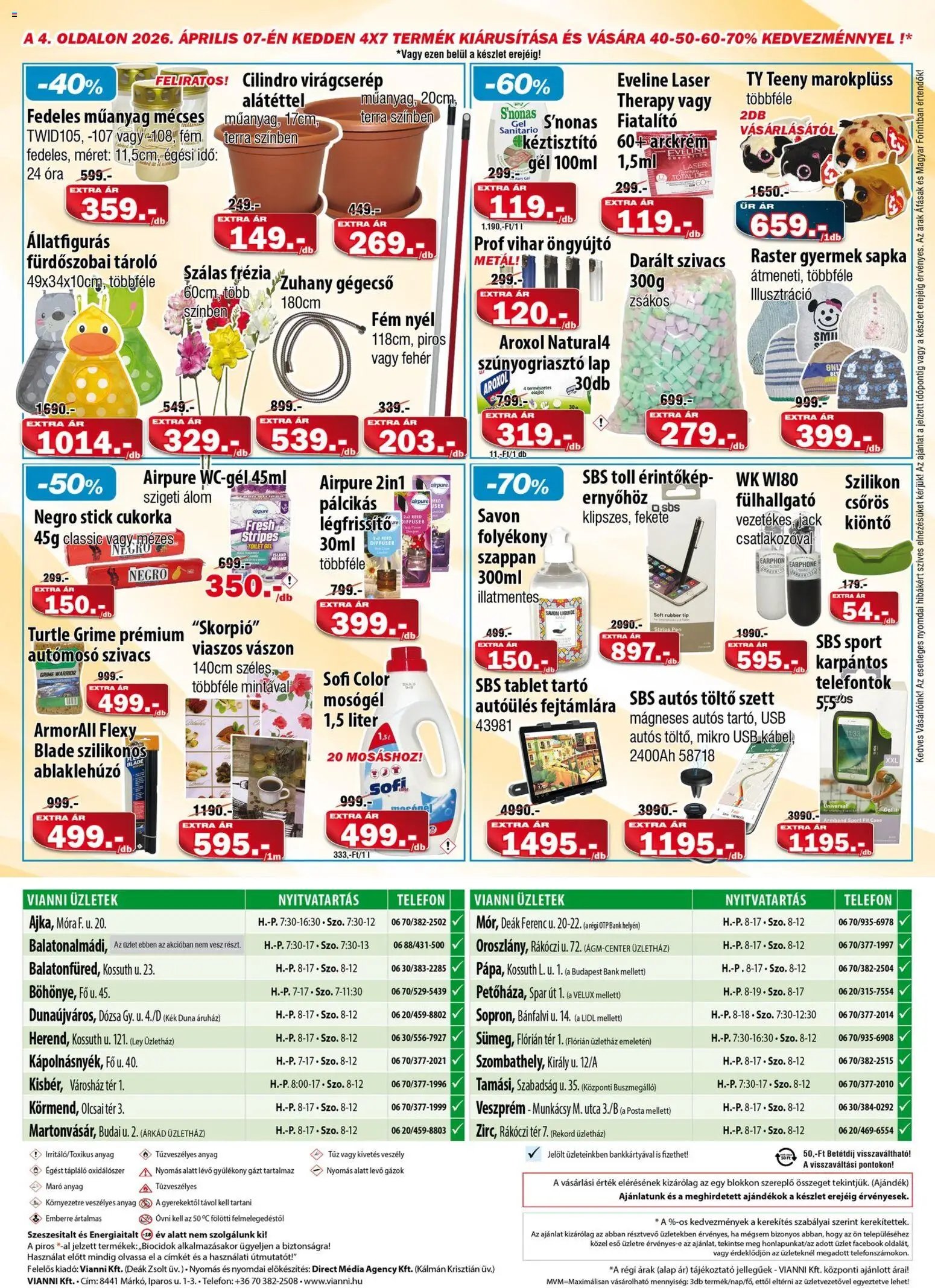 Vianni újság 2026.04.01. Vianni akciós újság (2026-04-01 - 2026-04-07)