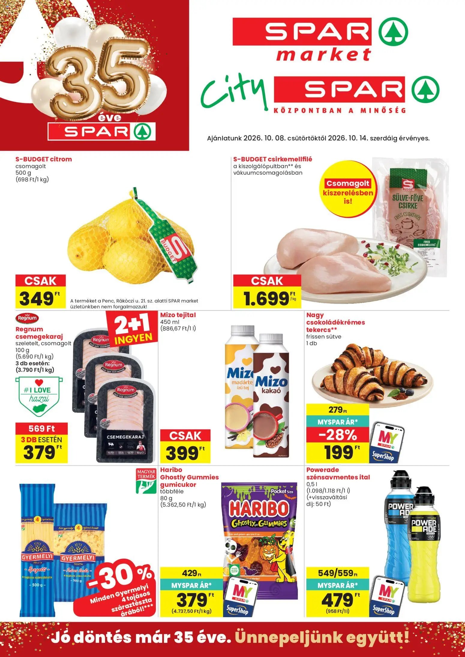 Spar újság 2026.10.08. Spar City szórólap