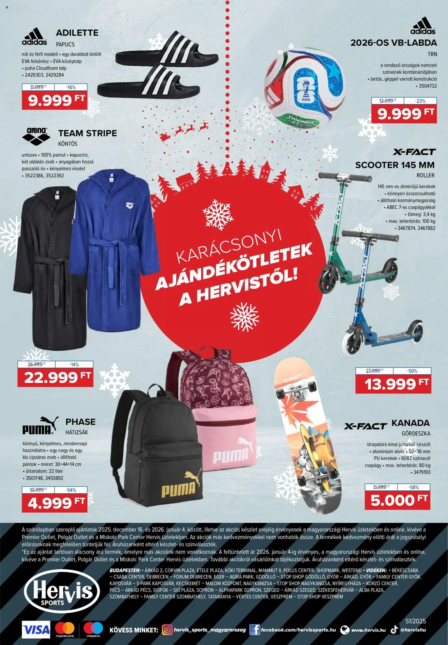 Hervis Sports újság 2025.12.16. Akciós újság Hervis Sports (2025-12-16 - 2026-01-04)