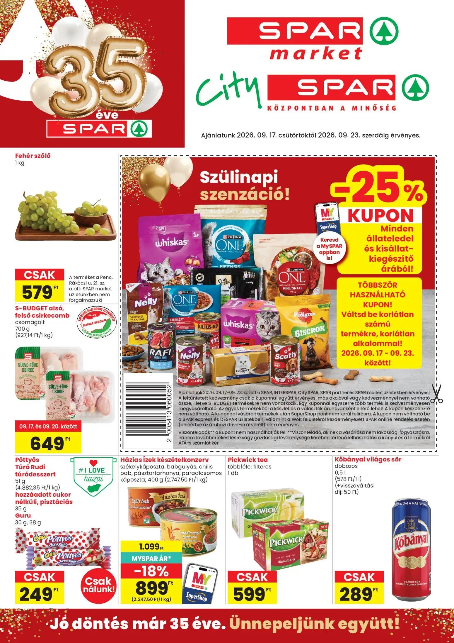 Spar újság 2026.09.17. Spar City szórólap