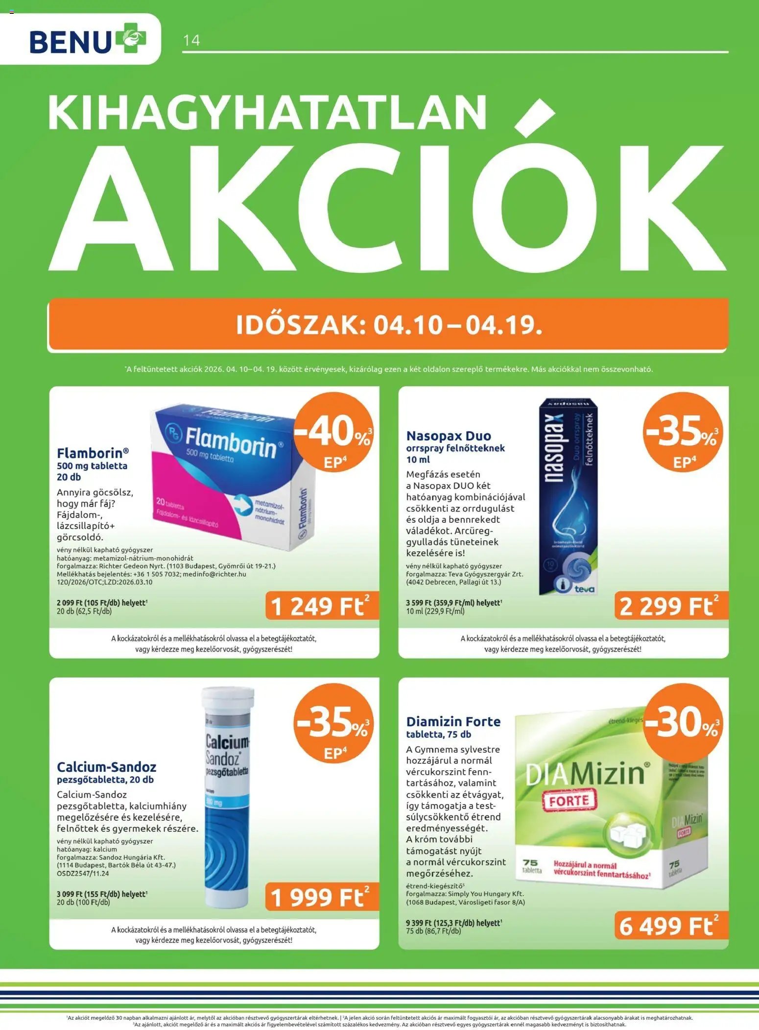 BENU Gyógyszertárak újság 2026.04.01. BENU Gyógyszertárak akciós újság (2026-04-01 - 2026-04-30)