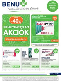 BENU Gyógyszertárak újság 2026.04.01. BENU Gyógyszertárak akciós újság (2026-04-01 - 2026-04-30)