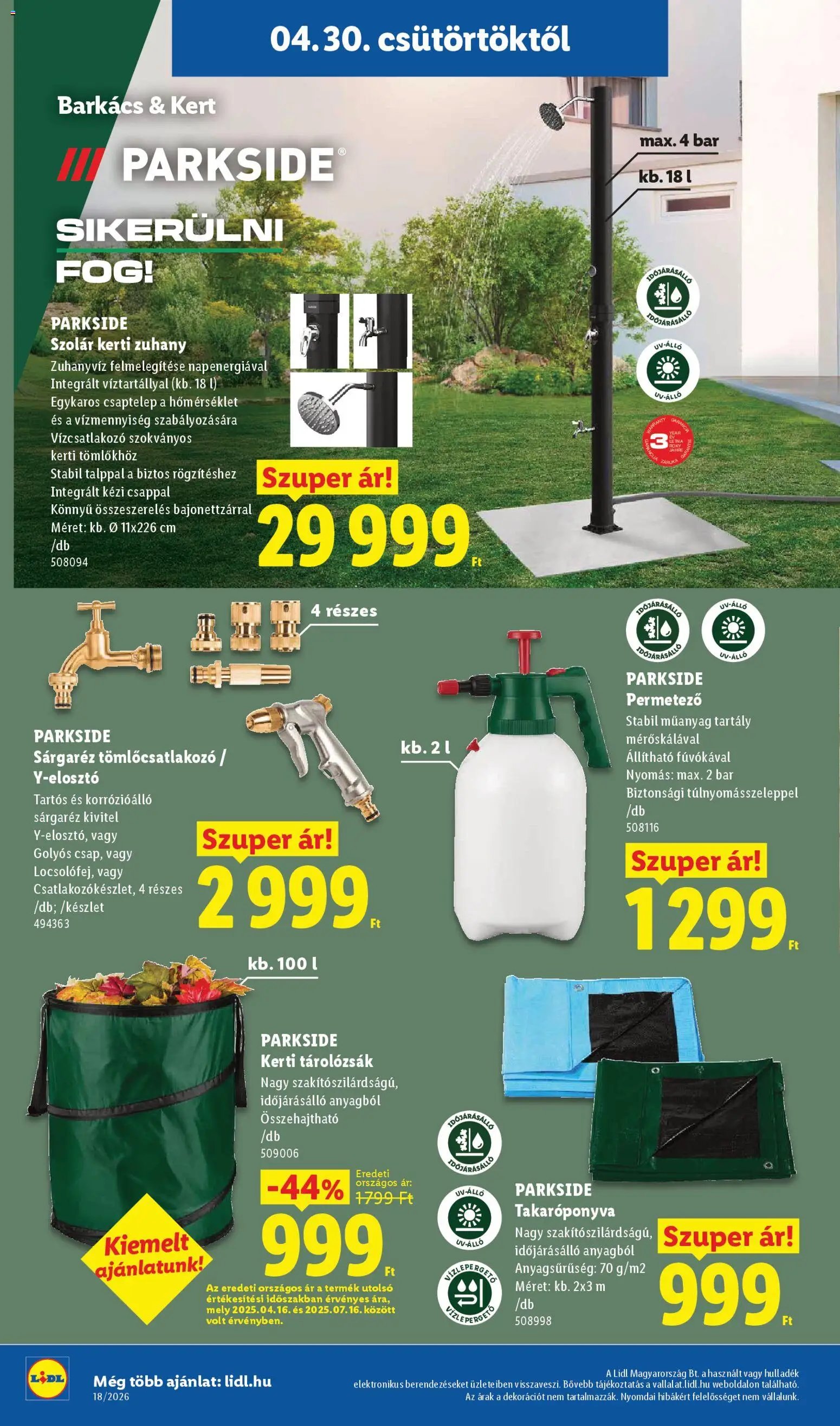 Lidl újság 2026.04.30. Lidl akciós újság (2026-04-30 - 2026-05-06)