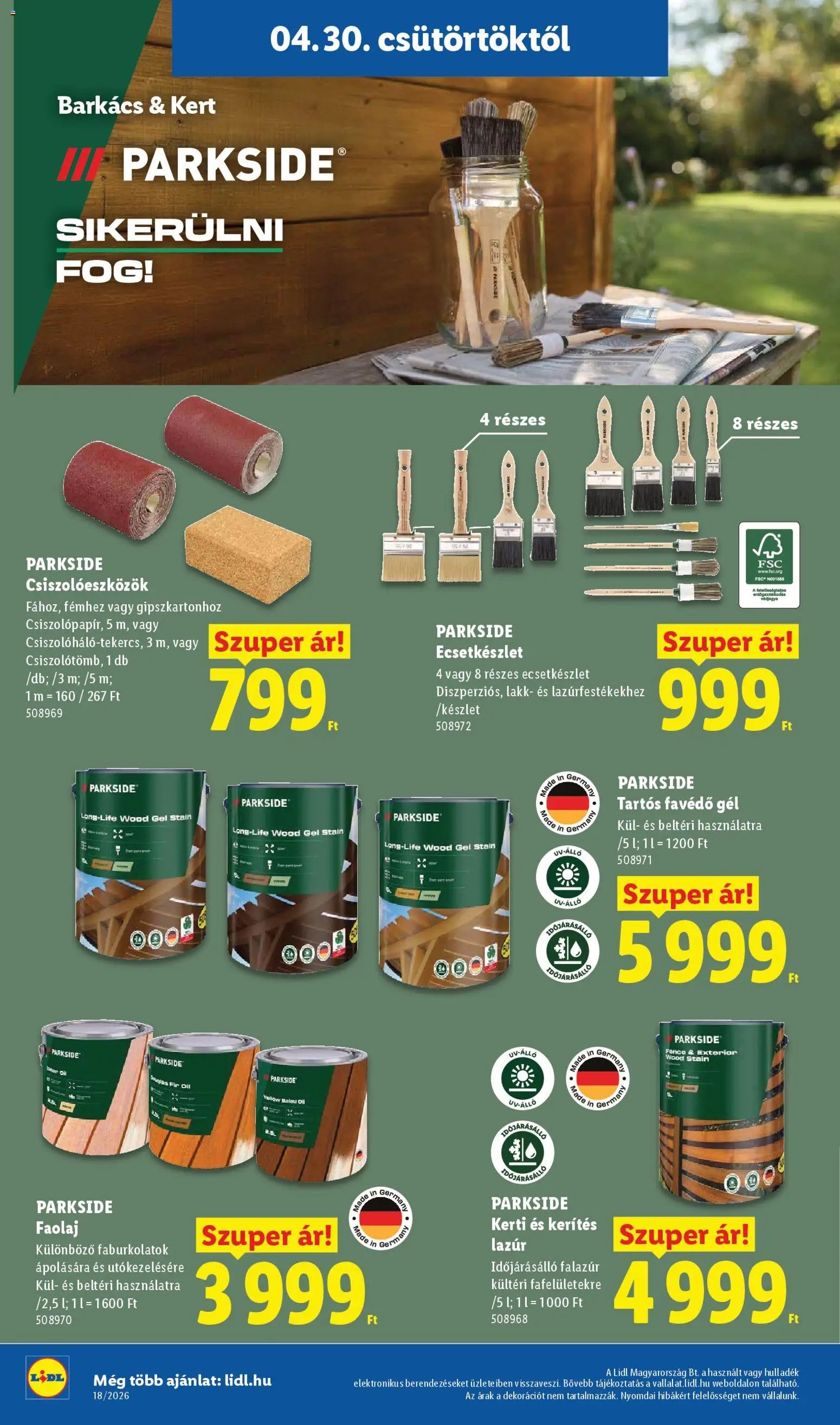 Lidl újság 2026.04.30. Lidl akciós újság (2026-04-30 - 2026-05-06)