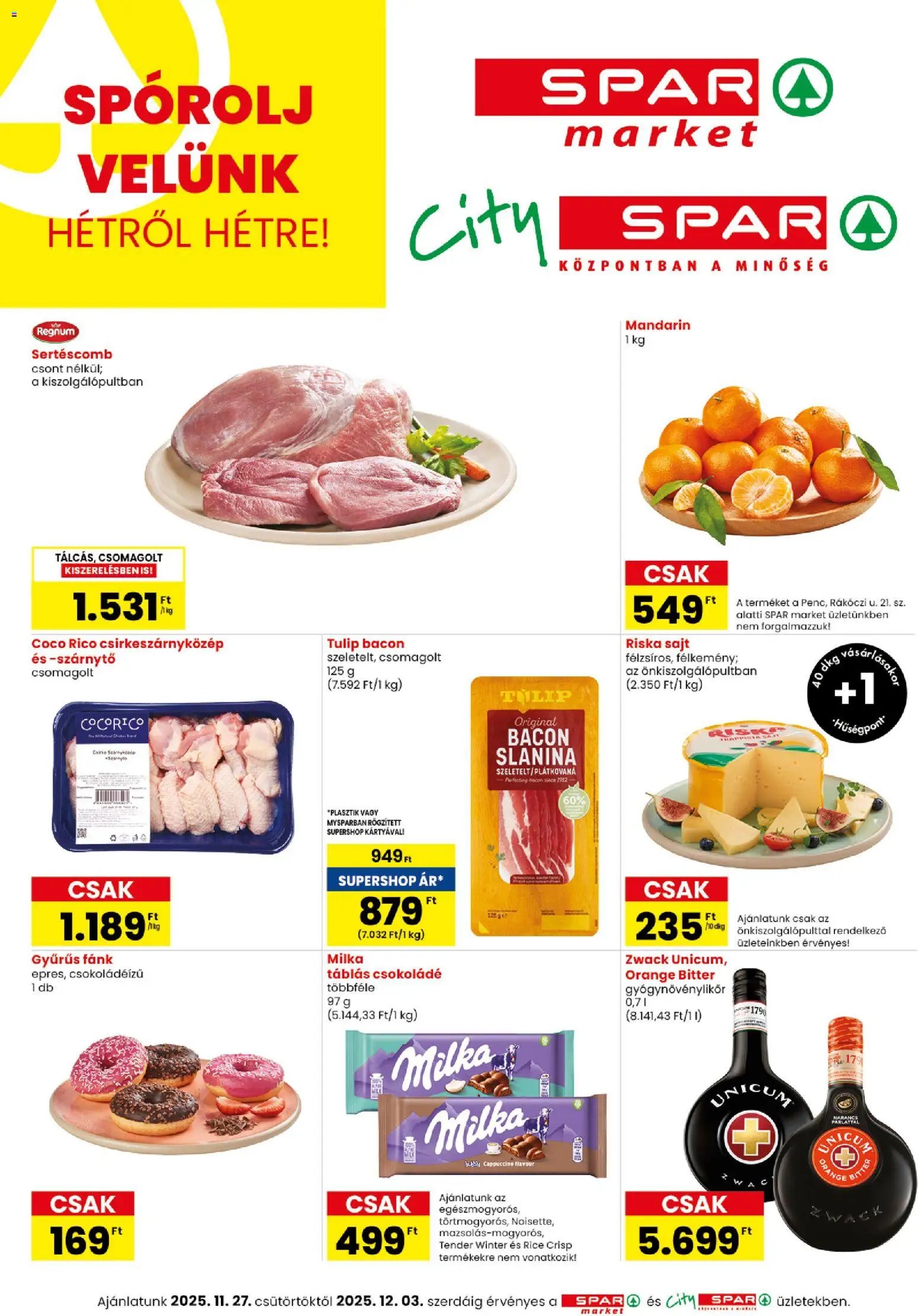 Spar Market újság 2025.11.27. Akciós újság Spar Market (2025-11-27 - 2025-12-03)