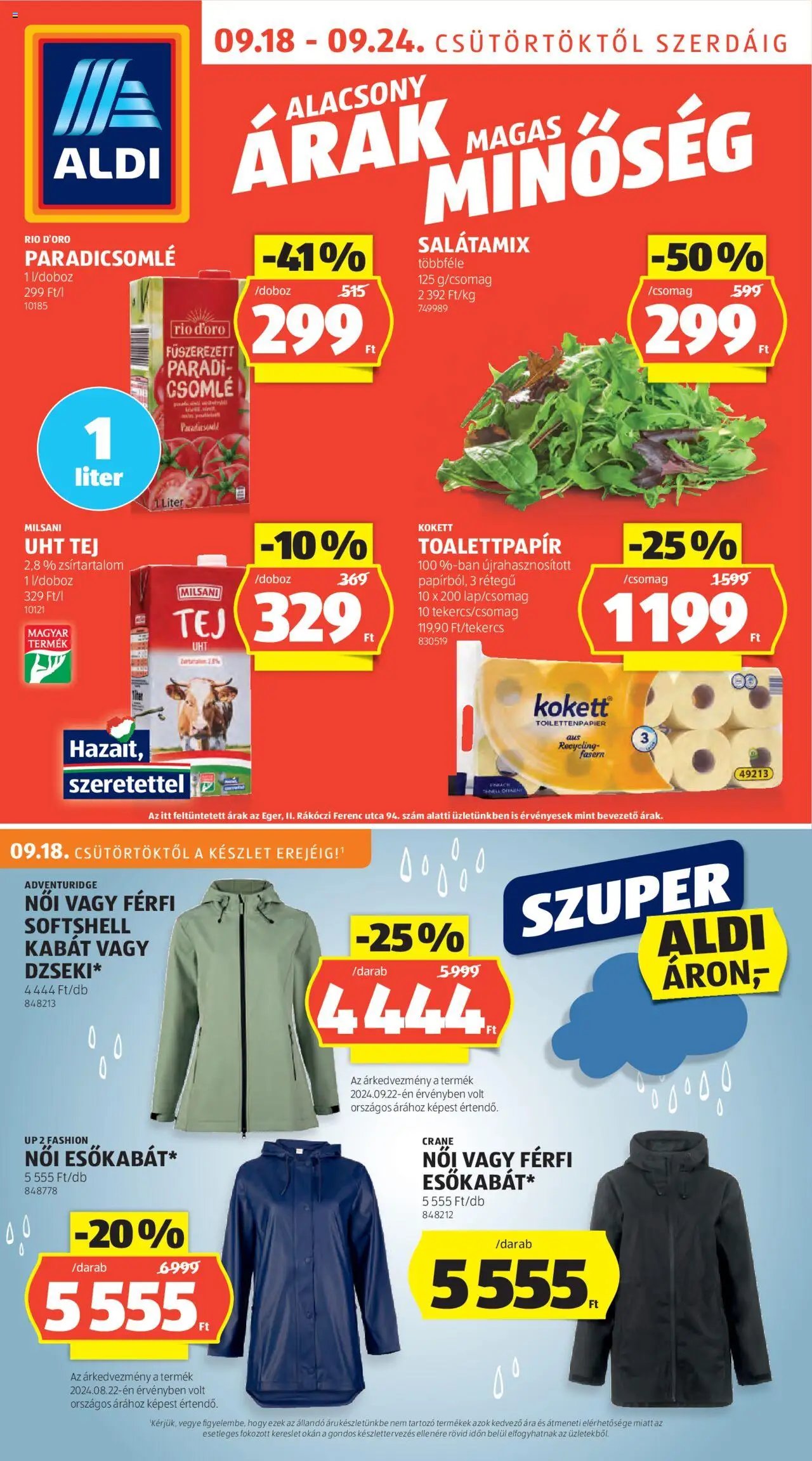 Aldi újság 2025.09.18. Akciós újság Aldi (2025-09-18 - 2025-09-24)