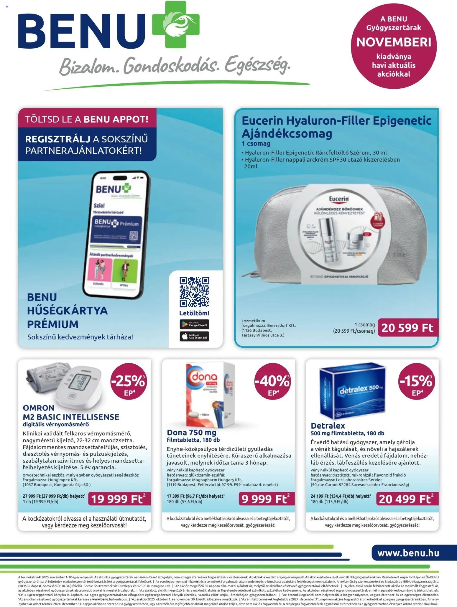 BENU Gyógyszertárak újság 2025.11.01. Akciós újság BENU Gyógyszertárak (2025-11-01 - 2025-11-30)
