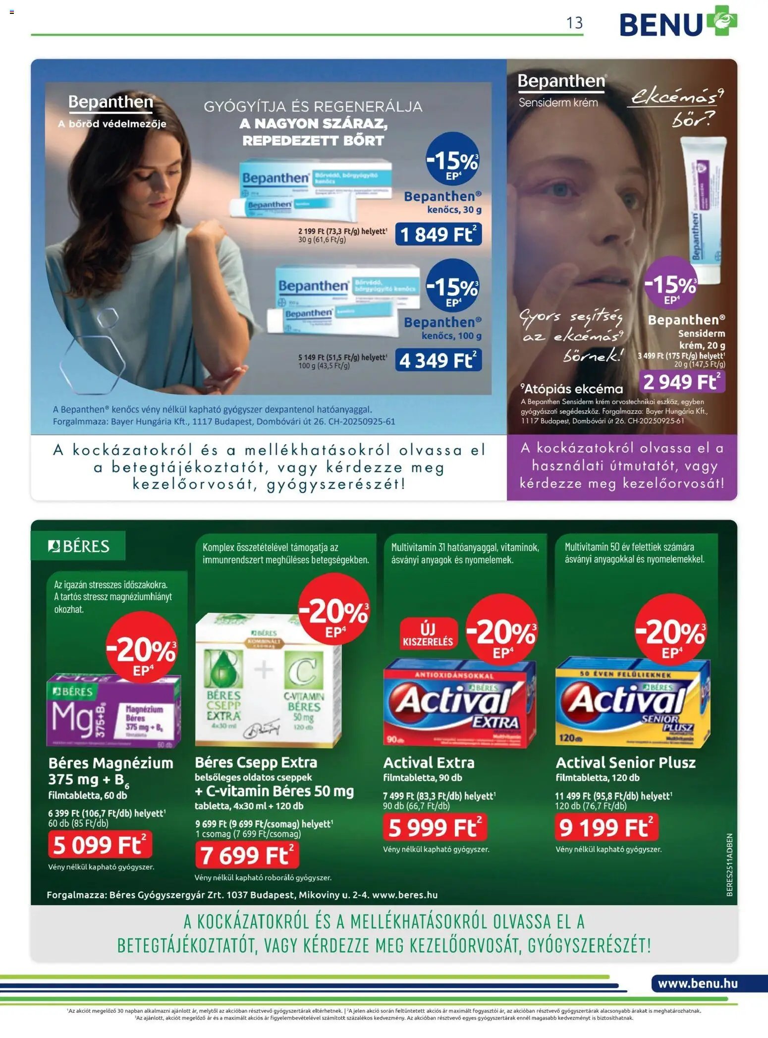 BENU Gyógyszertárak újság 2025.11.01. Akciós újság BENU Gyógyszertárak (2025-11-01 - 2025-11-30)