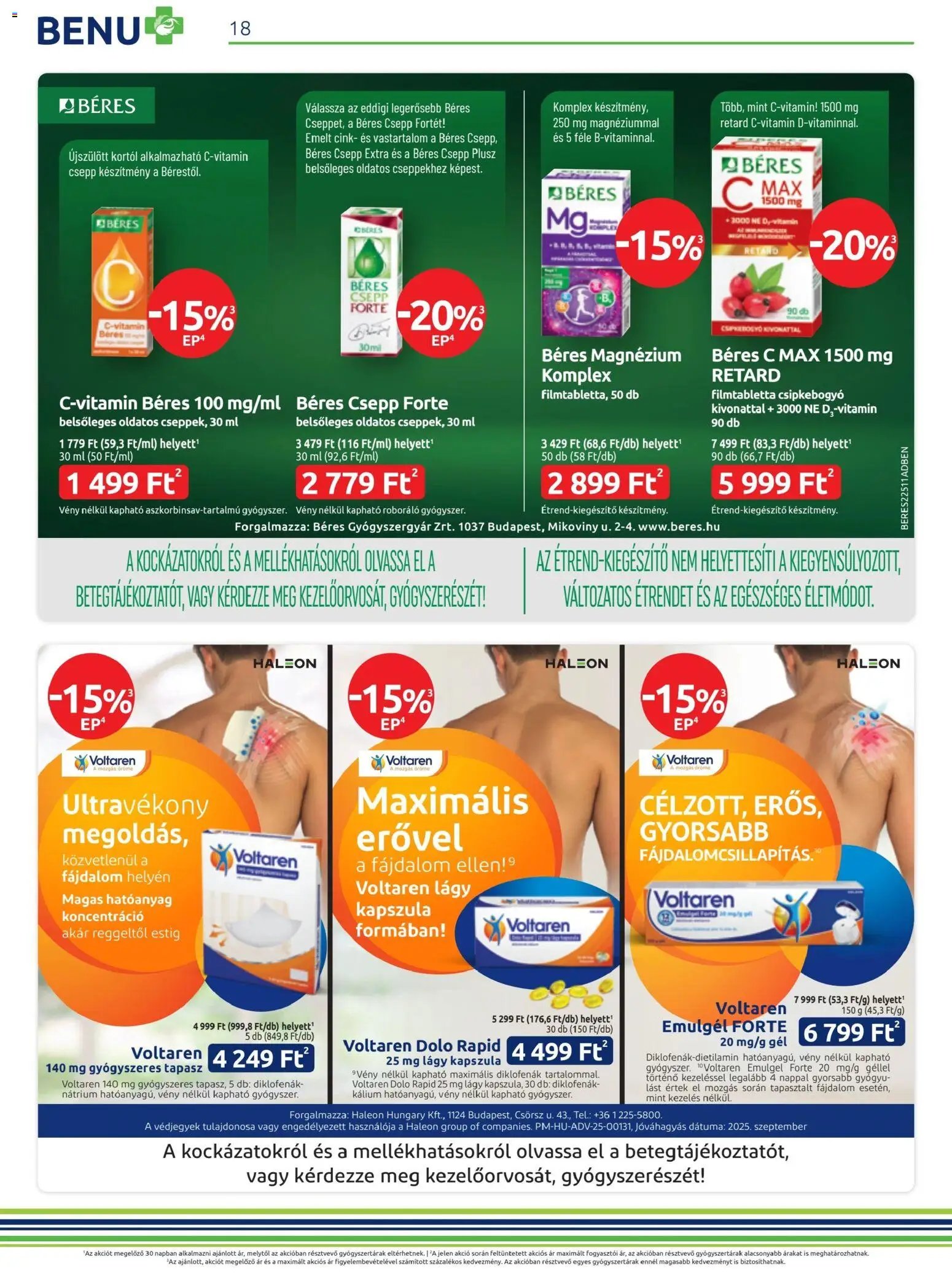 BENU Gyógyszertárak újság 2025.11.01. Akciós újság BENU Gyógyszertárak (2025-11-01 - 2025-11-30)