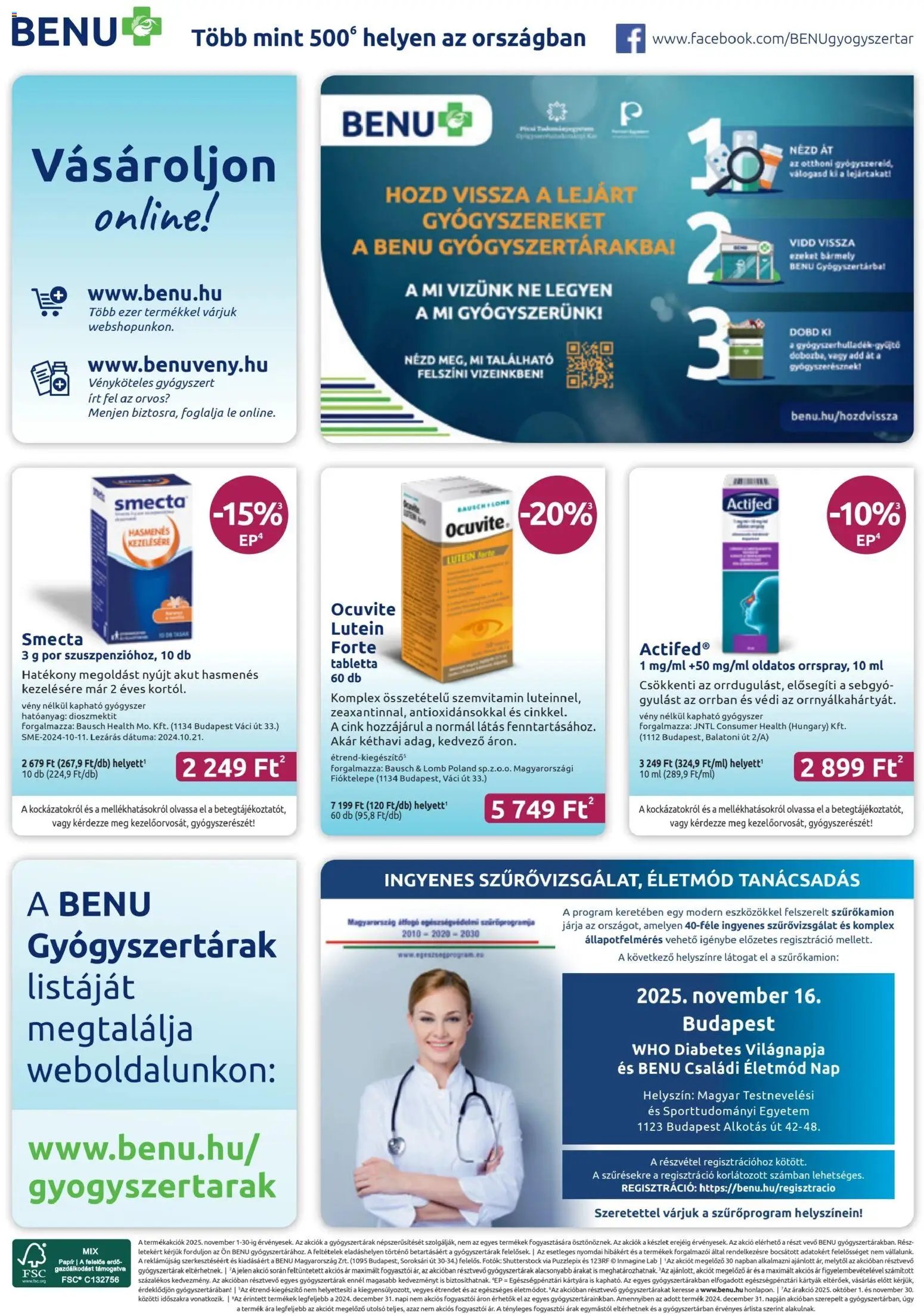 BENU Gyógyszertárak újság 2025.11.01. Akciós újság BENU Gyógyszertárak (2025-11-01 - 2025-11-30)