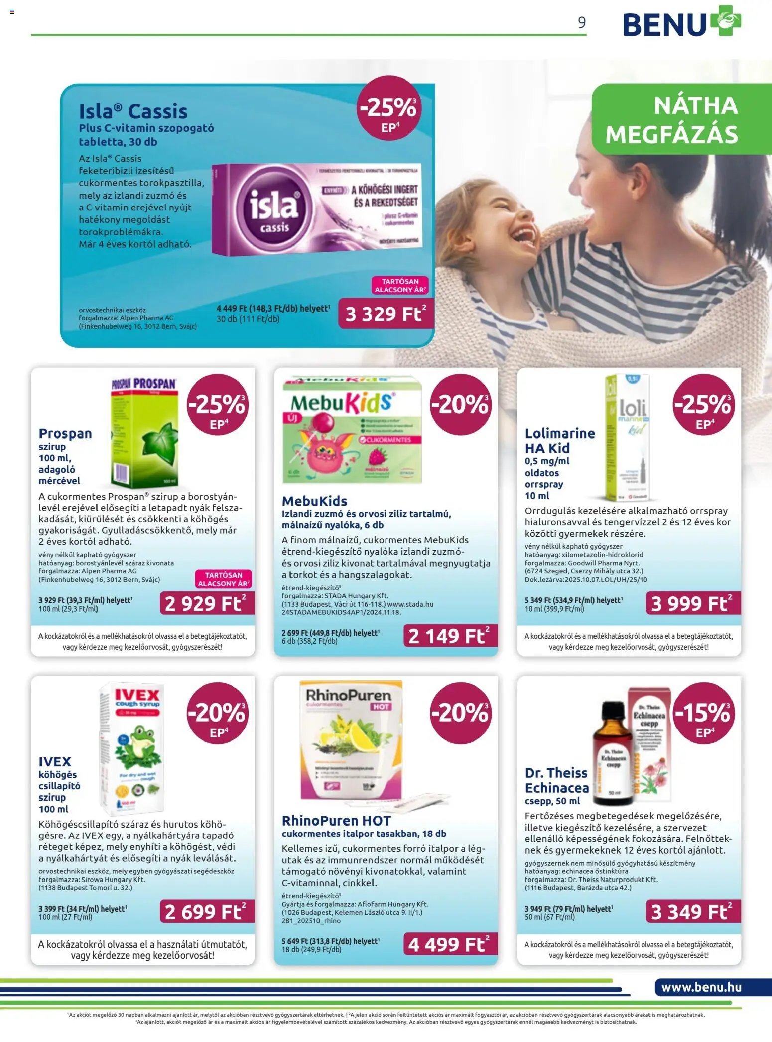 BENU Gyógyszertárak újság 2025.11.01. Akciós újság BENU Gyógyszertárak (2025-11-01 - 2025-11-30)