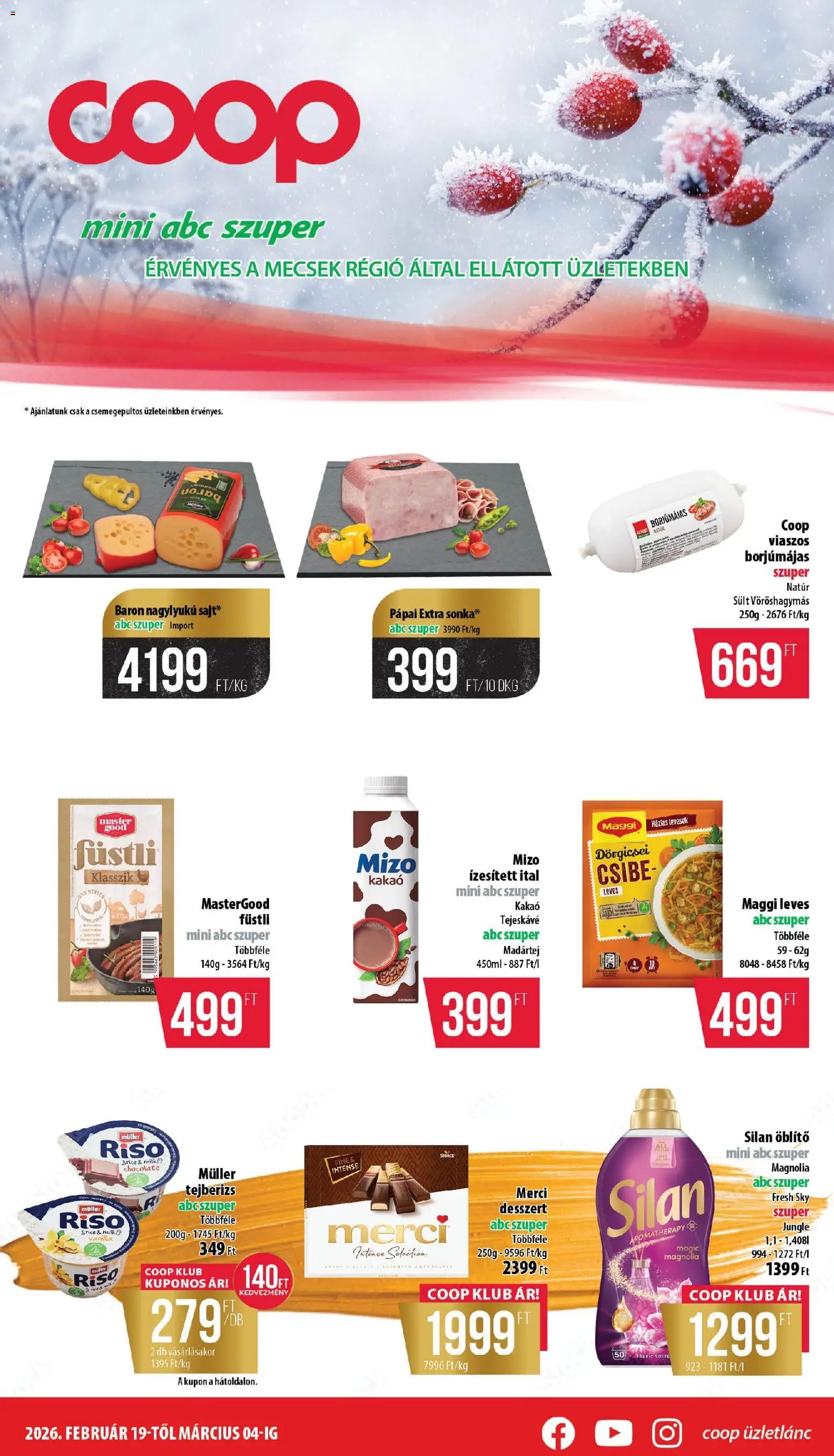 COOP újság 2026.02.19. Mecsek - Mini & Abc & Szuper (2026-02-19 - 2026-03-04)