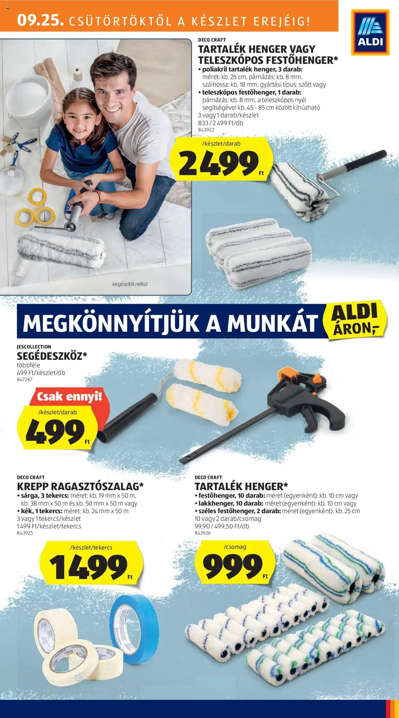 Aldi újság 2025.09.25. Középső sor termékei (2025-09-25 - 2025-10-01)