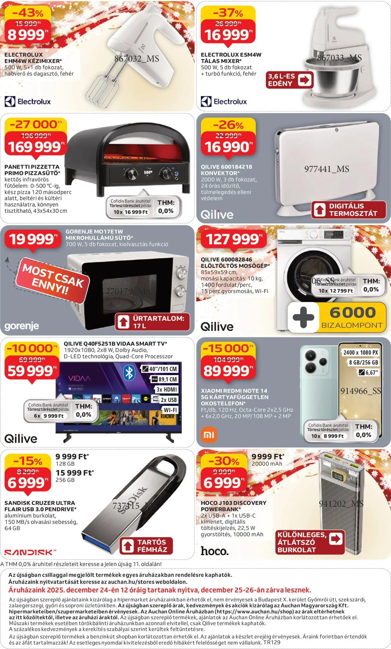 Auchan újság 2025.12.11. Háztartási Elektronika ajánlataink (2025-12-11 - 2025-12-24)