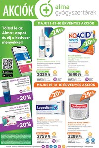Alma Gyógyszertárak újság 2026.05.01. Alma Gyógyszertárak akciós újság (2026-05-01 - 2026-05-31)