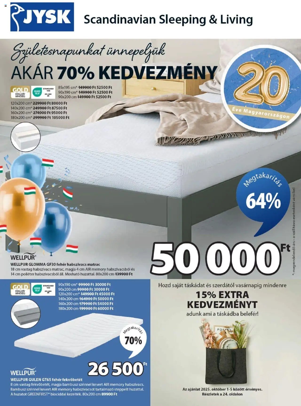 JYSK újság 2025.10.01. Aktuális ajánlatok (2025-10-01 - 2025-10-14)