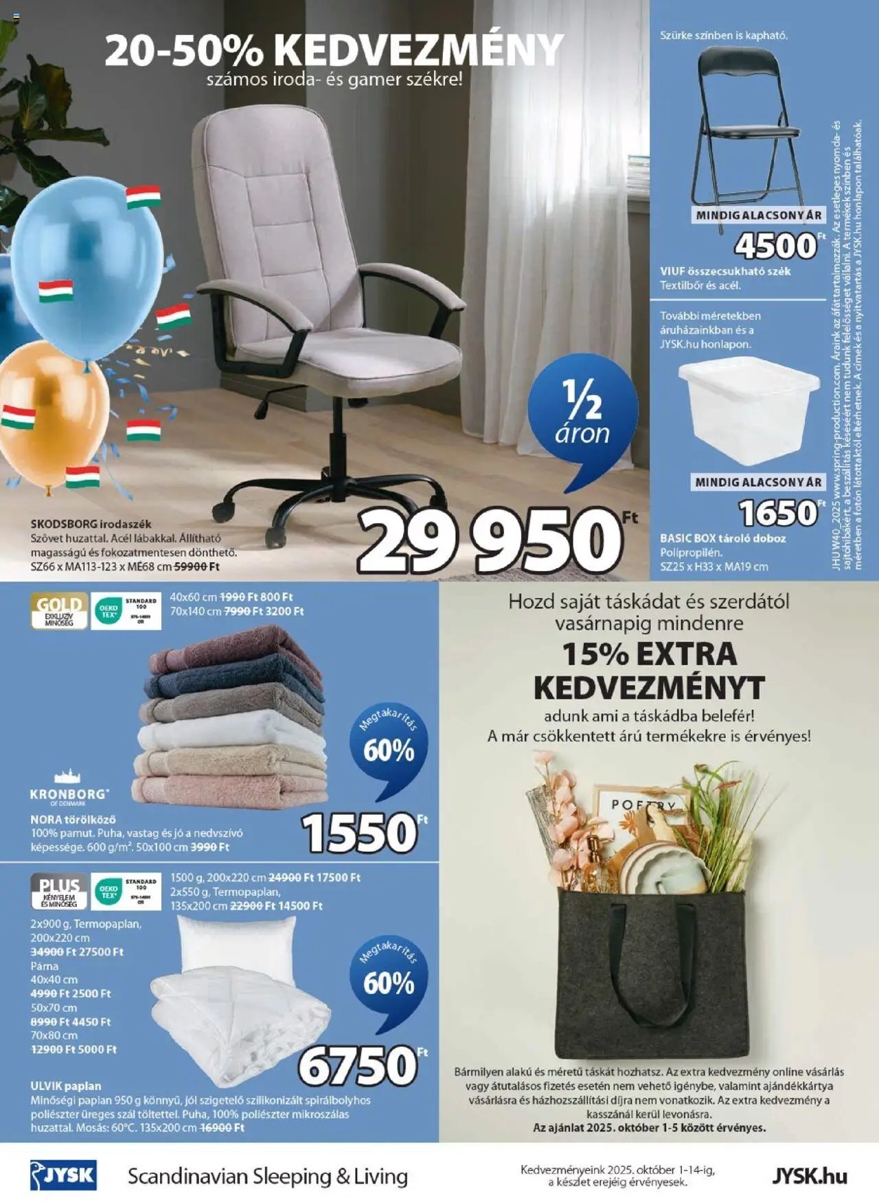 JYSK újság 2025.10.01. Aktuális ajánlatok (2025-10-01 - 2025-10-14)