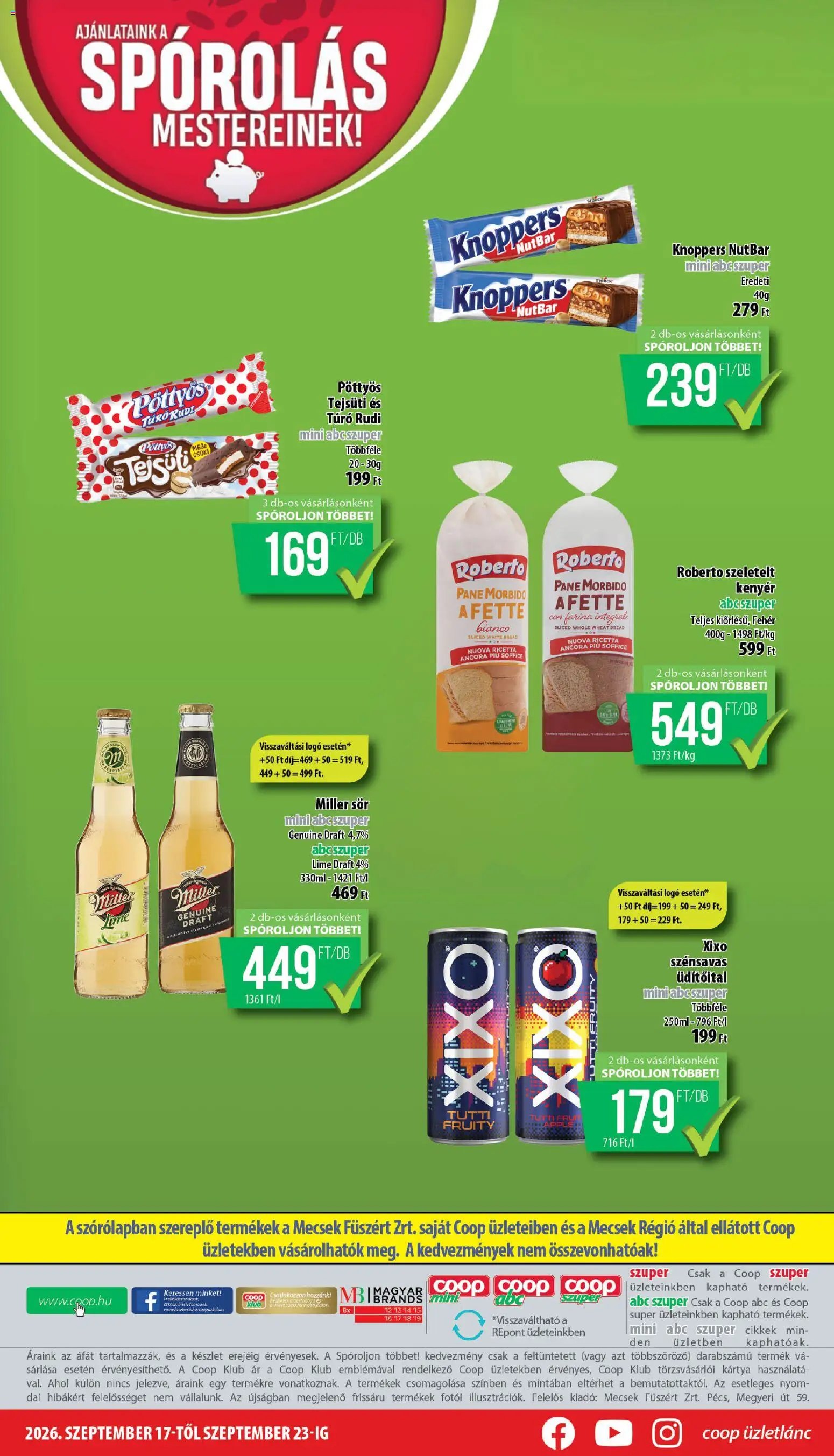 COOP újság 2026.09.17. COOP - Mini & Abc & Szuper / Mecsek
