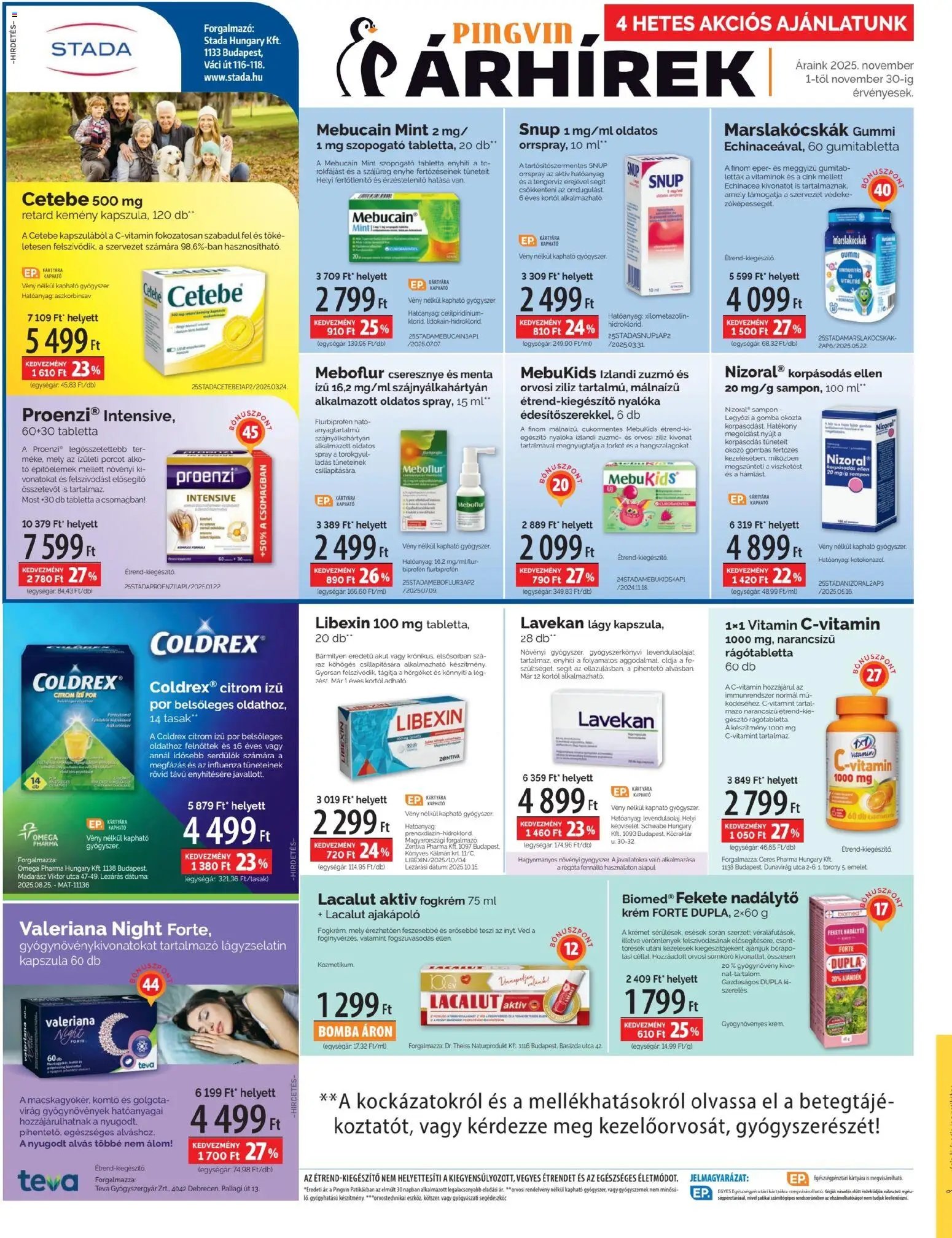 Pingvin Patika újság 2025.11.01. Akciós újság Pingvin Patika (2025-11-01 - 2025-11-30)