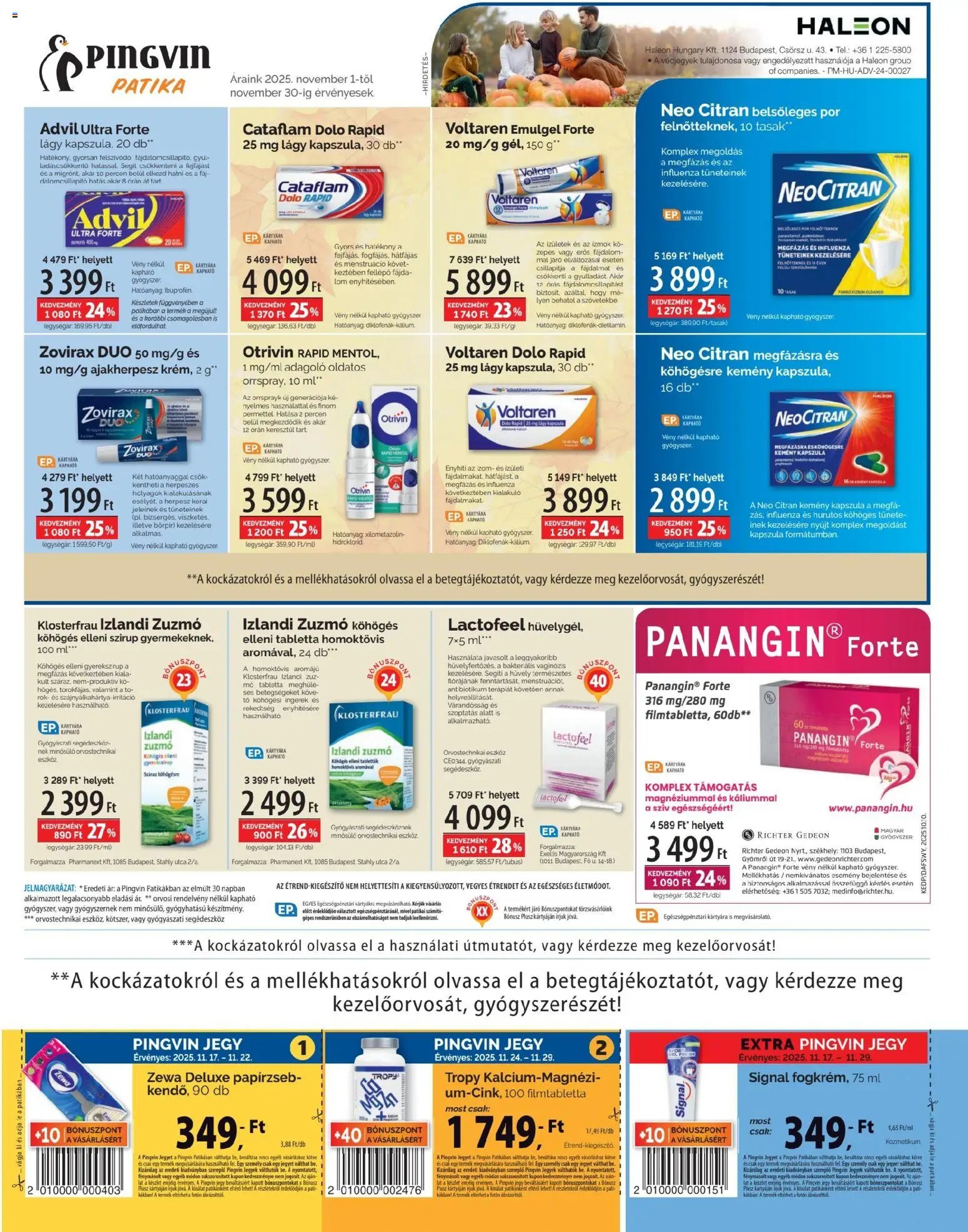 Pingvin Patika újság 2025.11.01. Akciós újság Pingvin Patika (2025-11-01 - 2025-11-30)