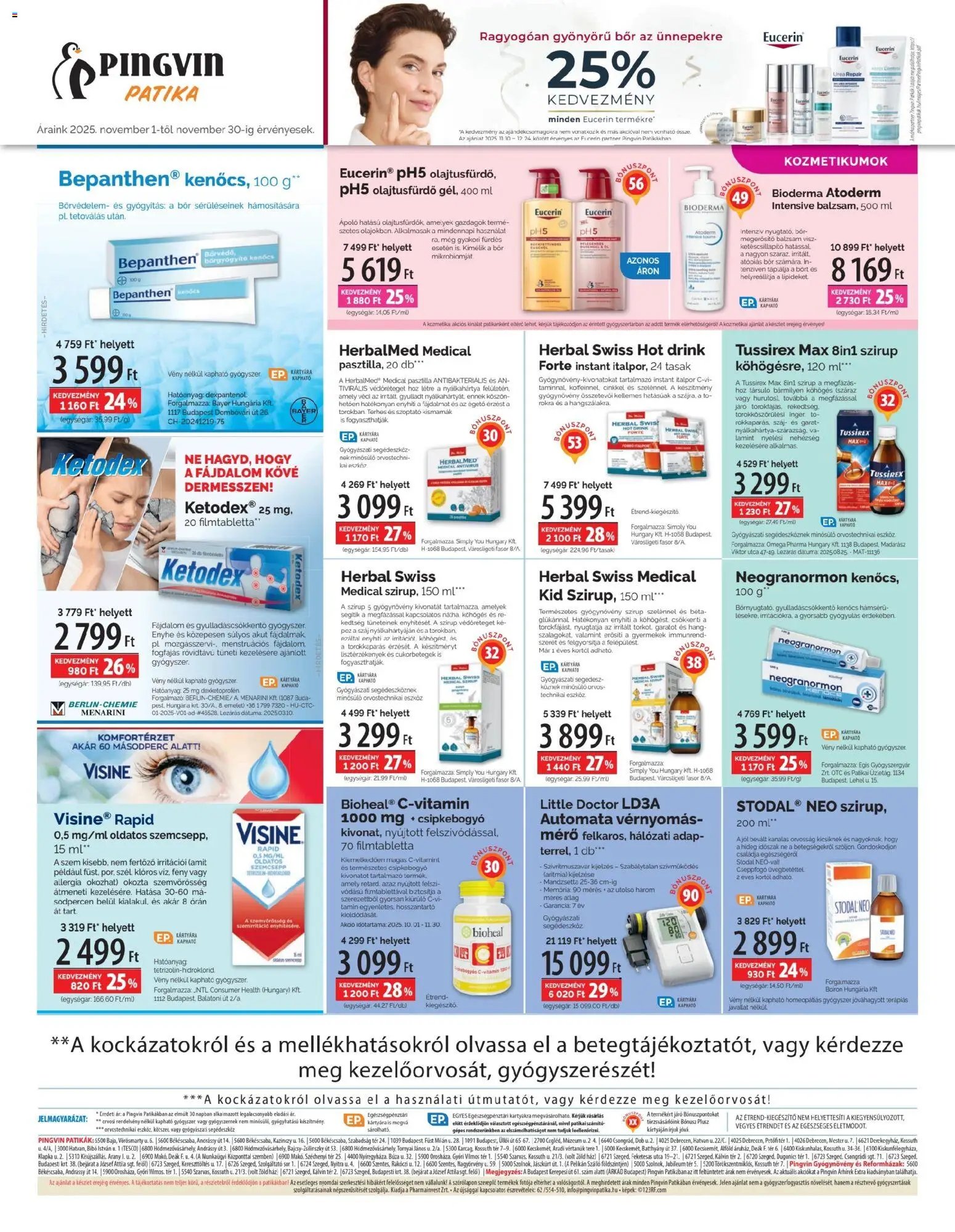 Pingvin Patika újság 2025.11.01. Akciós újság Pingvin Patika (2025-11-01 - 2025-11-30)