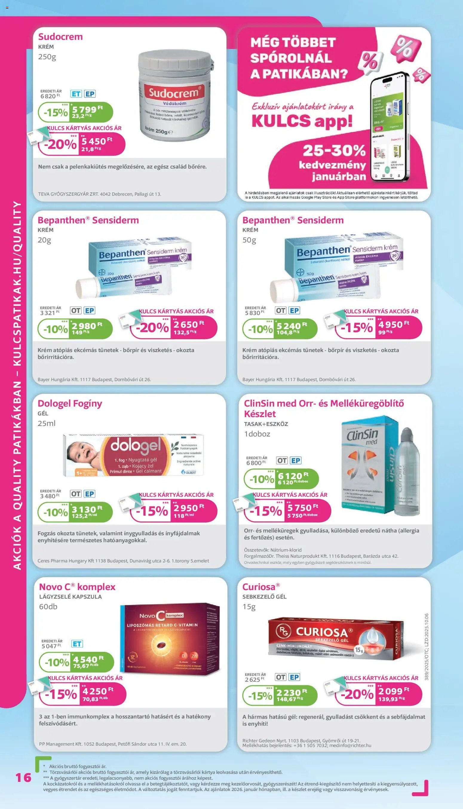 Kulcs Patika újság 2026.01.01. Akciós újság Kulcs Patika (2026-01-01 - 2026-01-31)