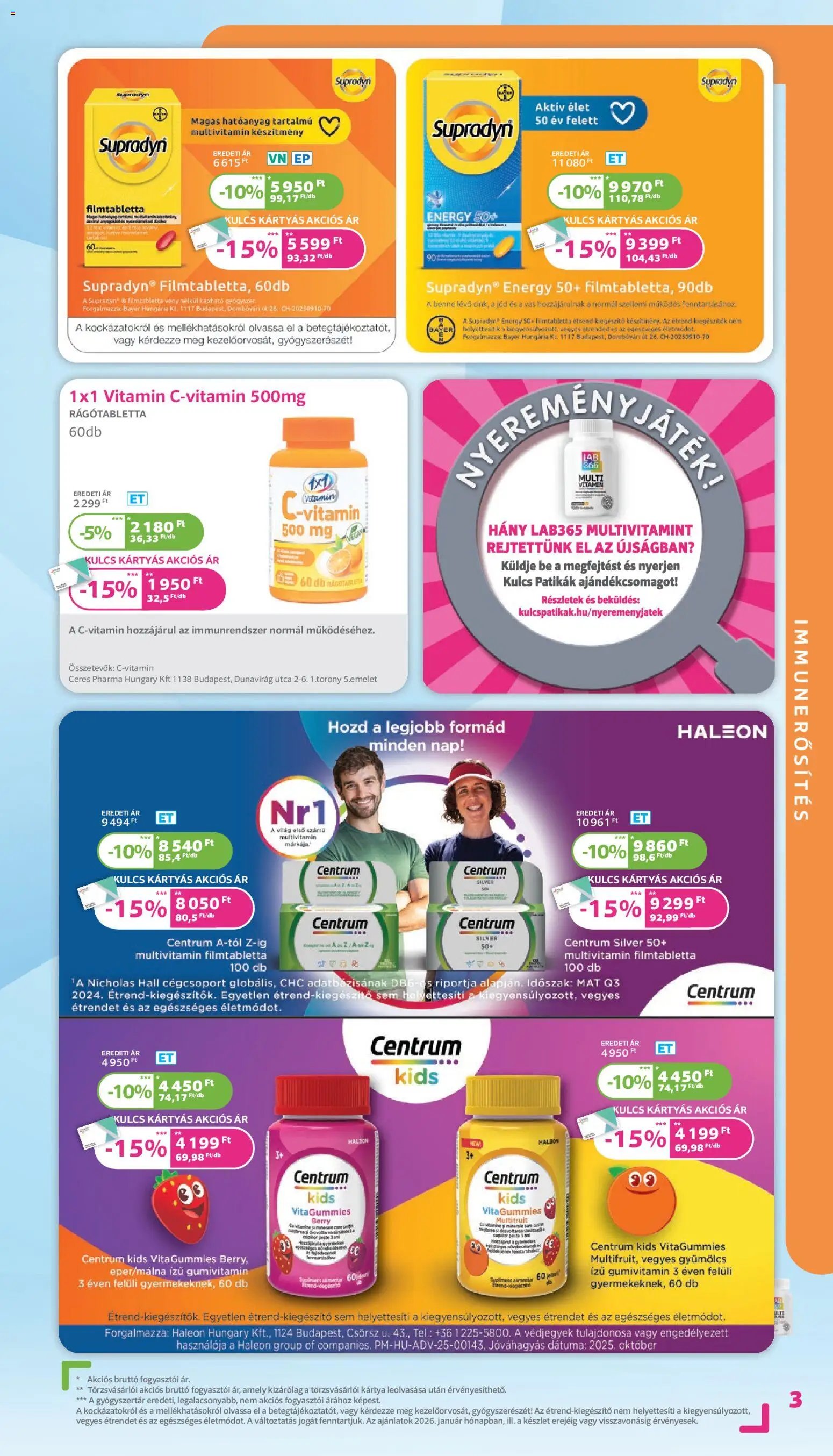 Kulcs Patika újság 2026.01.01. Akciós újság Kulcs Patika (2026-01-01 - 2026-01-31)