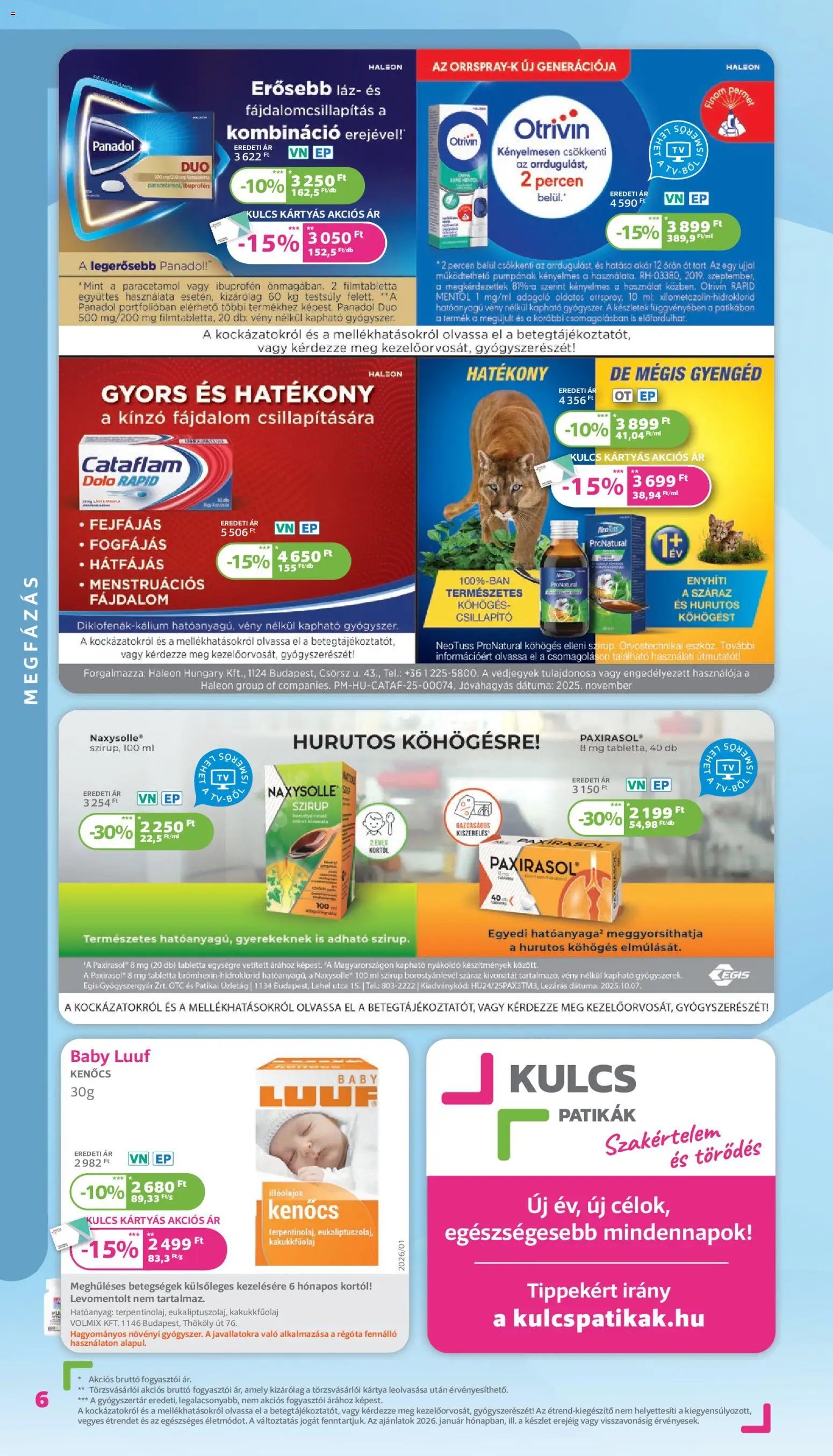 Kulcs Patika újság 2026.01.01. Akciós újság Kulcs Patika (2026-01-01 - 2026-01-31)