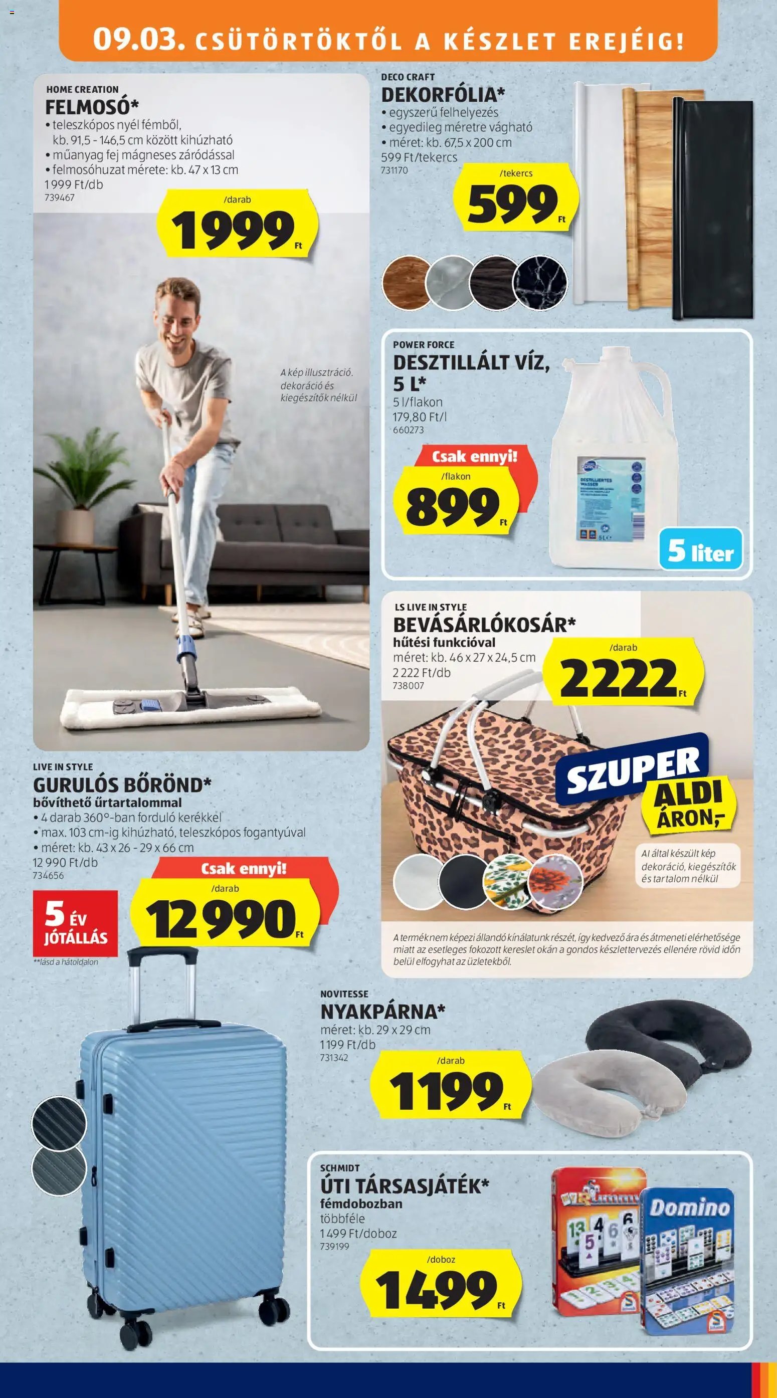 Aldi újság 2026.09.03. Aldi Középső sor termékei