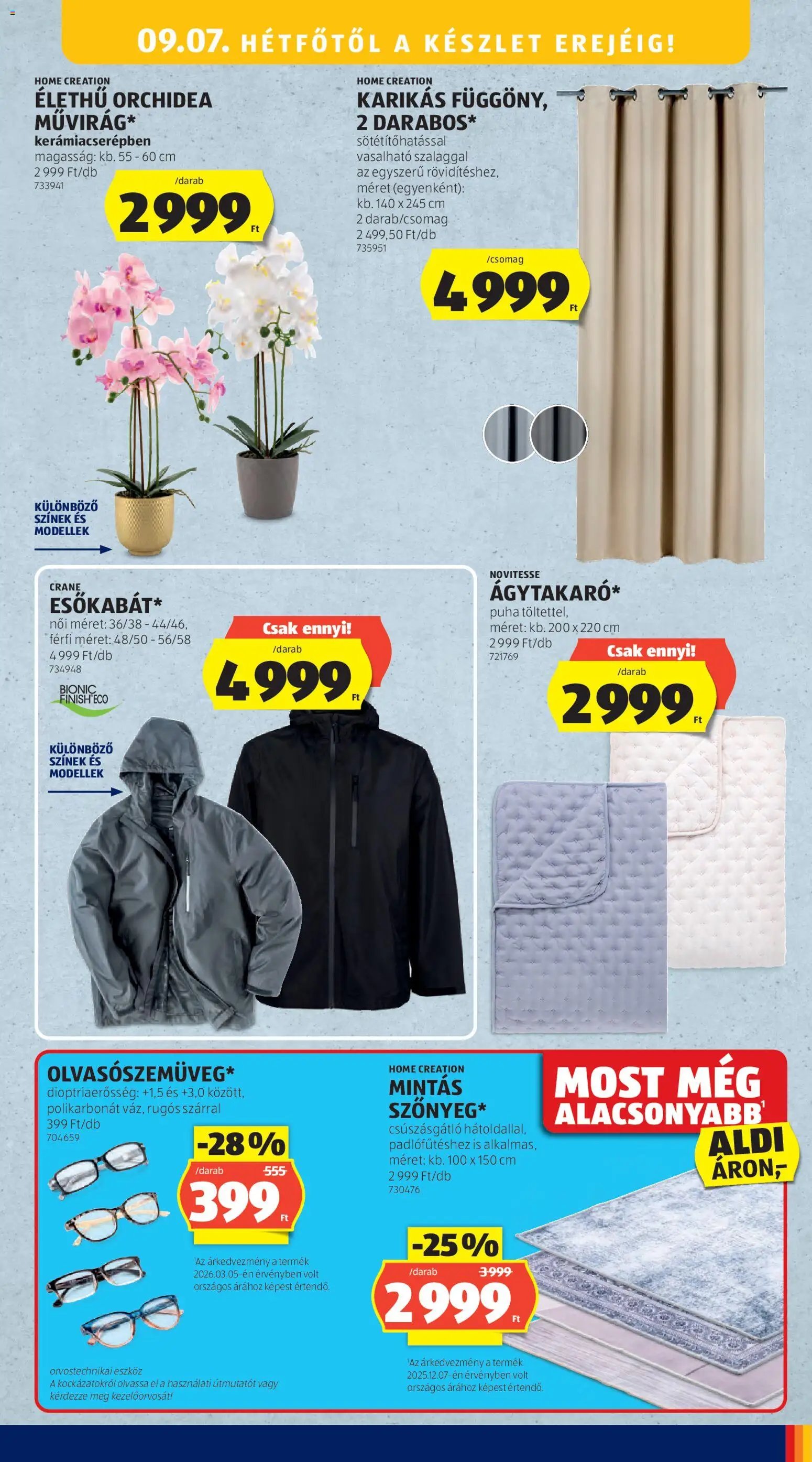 Aldi újság 2026.09.03. Aldi Középső sor termékei