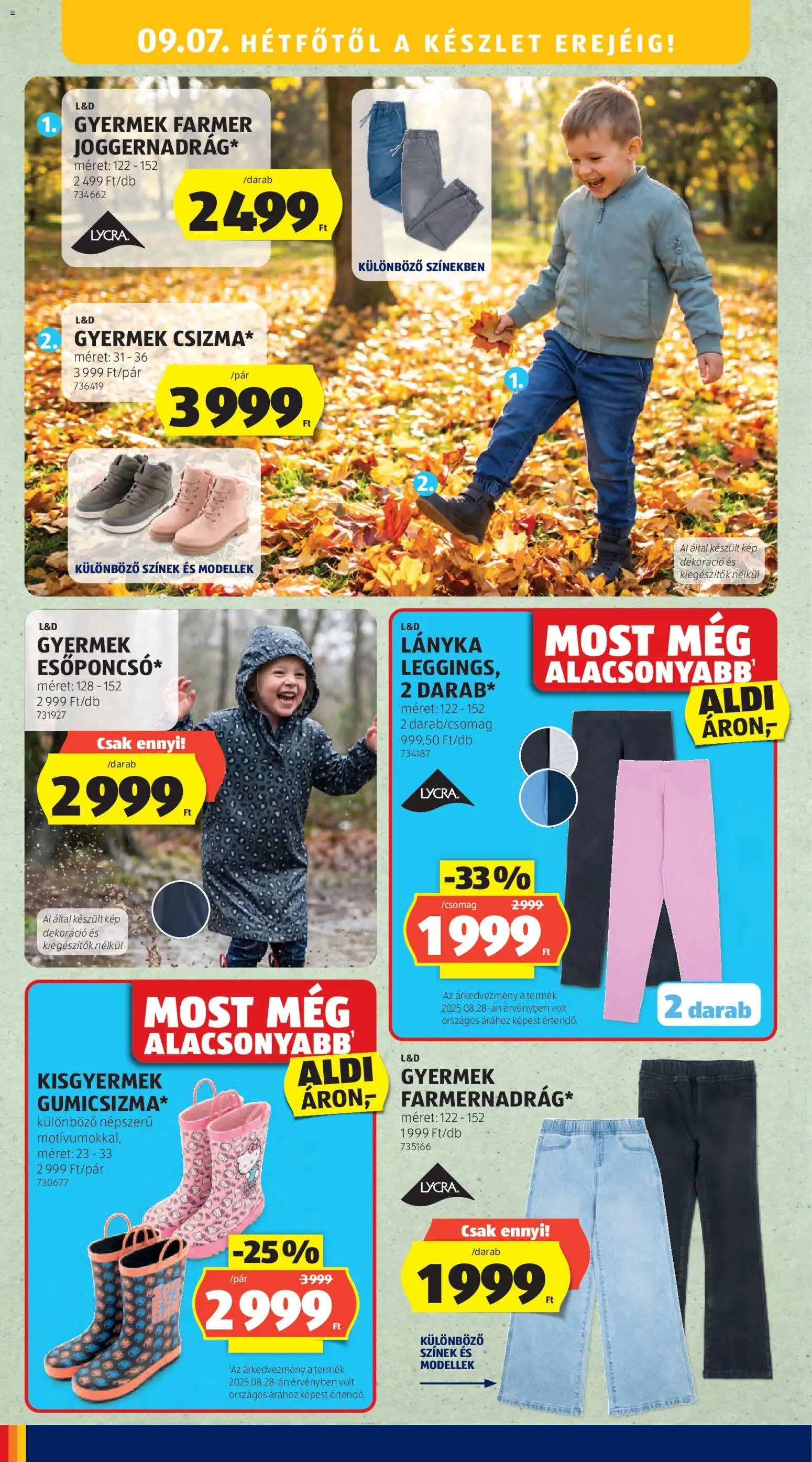 Aldi újság 2026.09.03. Aldi Középső sor termékei