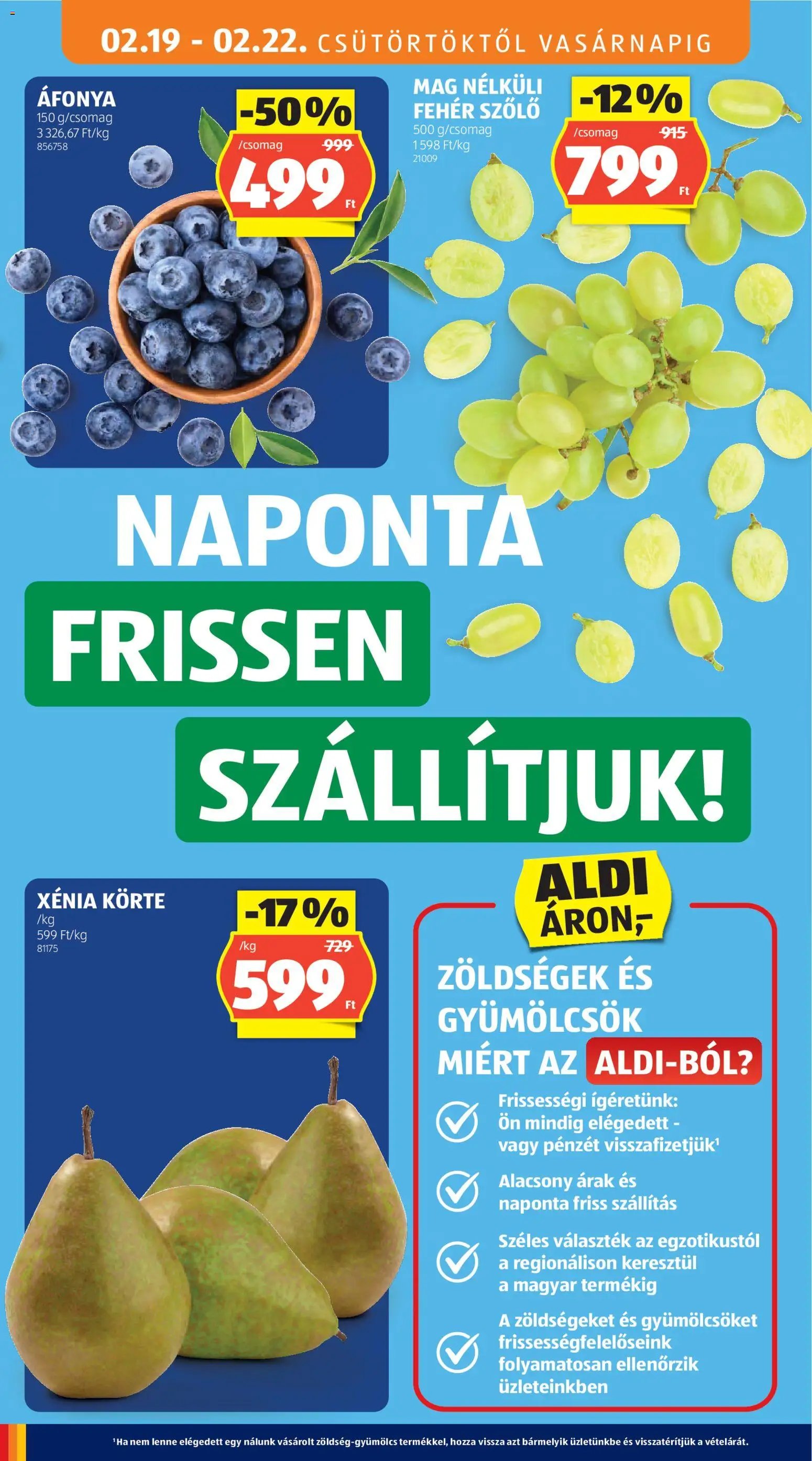 Aldi újság 2026.02.19. Akciós újság Aldi (2026-02-19 - 2026-02-25)