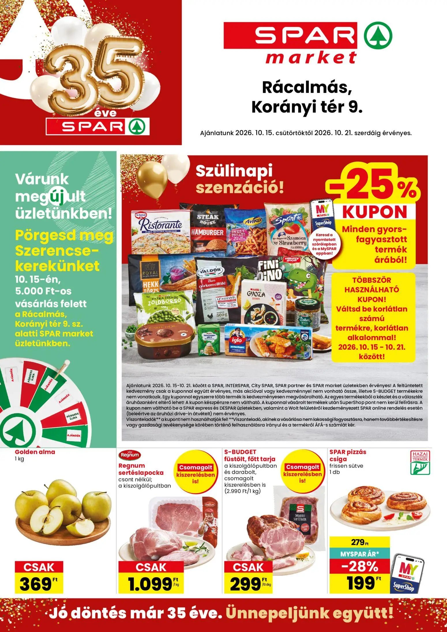 Spar Market akciós újság Rácalmás 2026.10.15. - lapozható formában szórólap ✳️