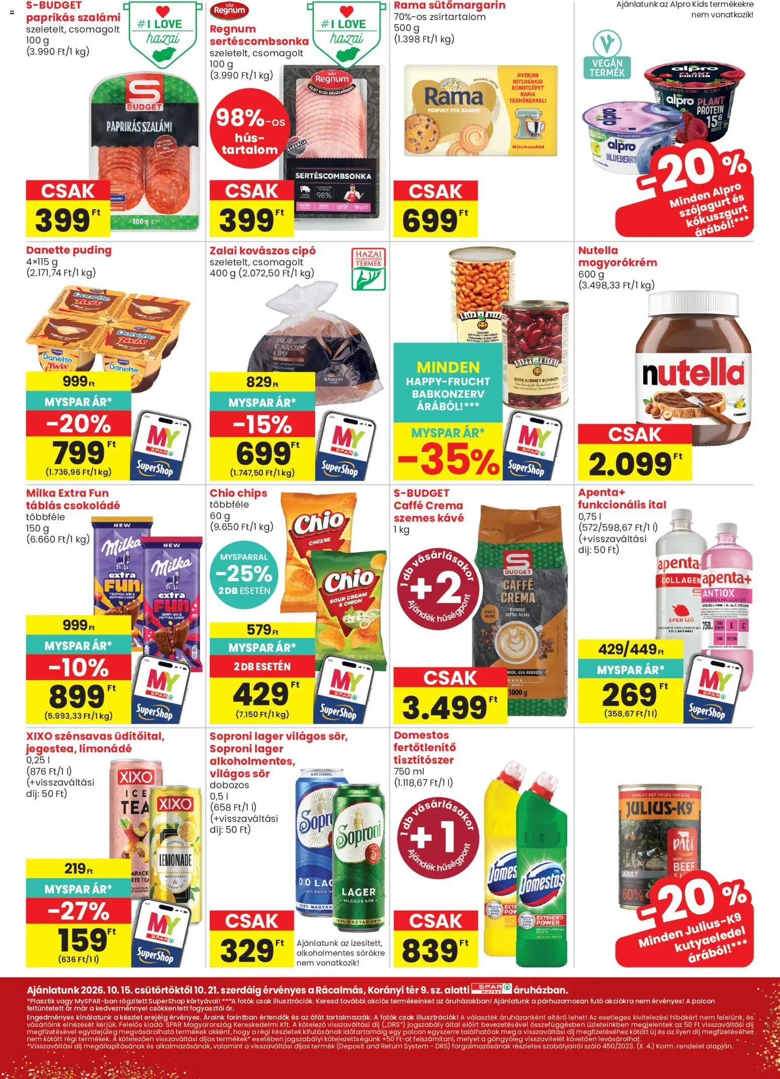 Spar Market akciós újság Rácalmás 2026.10.15. - lapozható formában szórólap ✳️