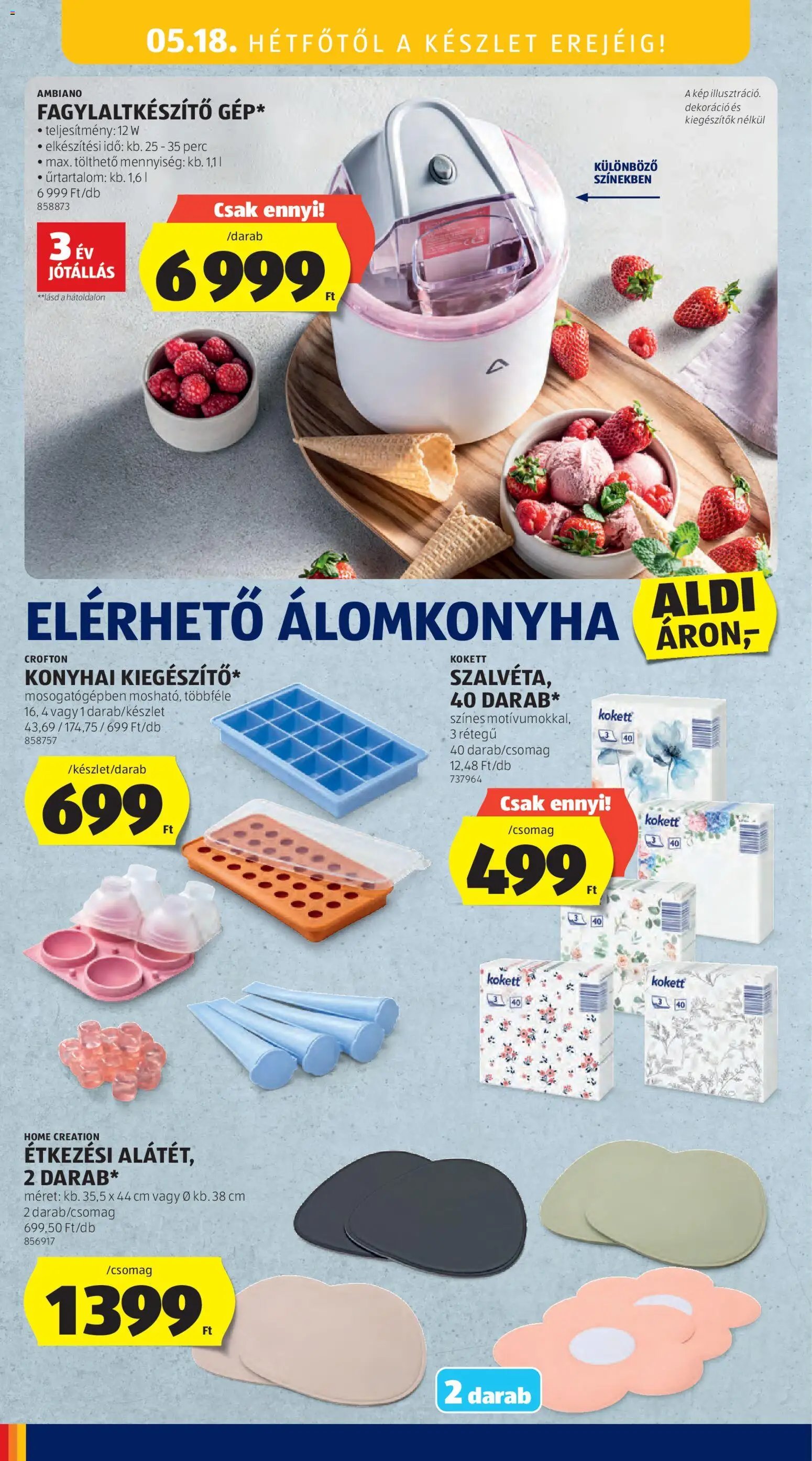 Aldi újság 2026.05.14. Aldi Középső sor termékei (2026-05-14 - 2026-05-20)