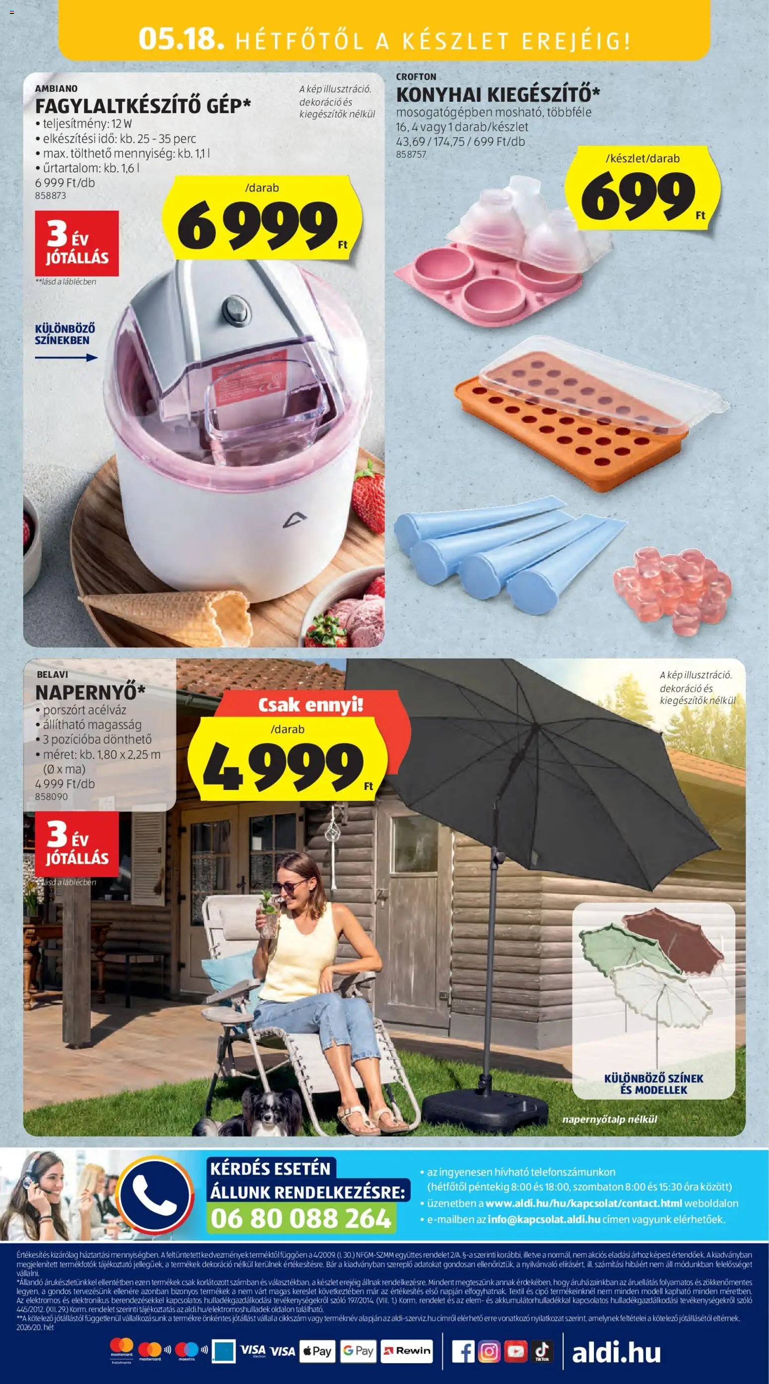 Aldi újság 2026.05.14. Aldi Középső sor termékei (2026-05-14 - 2026-05-20)
