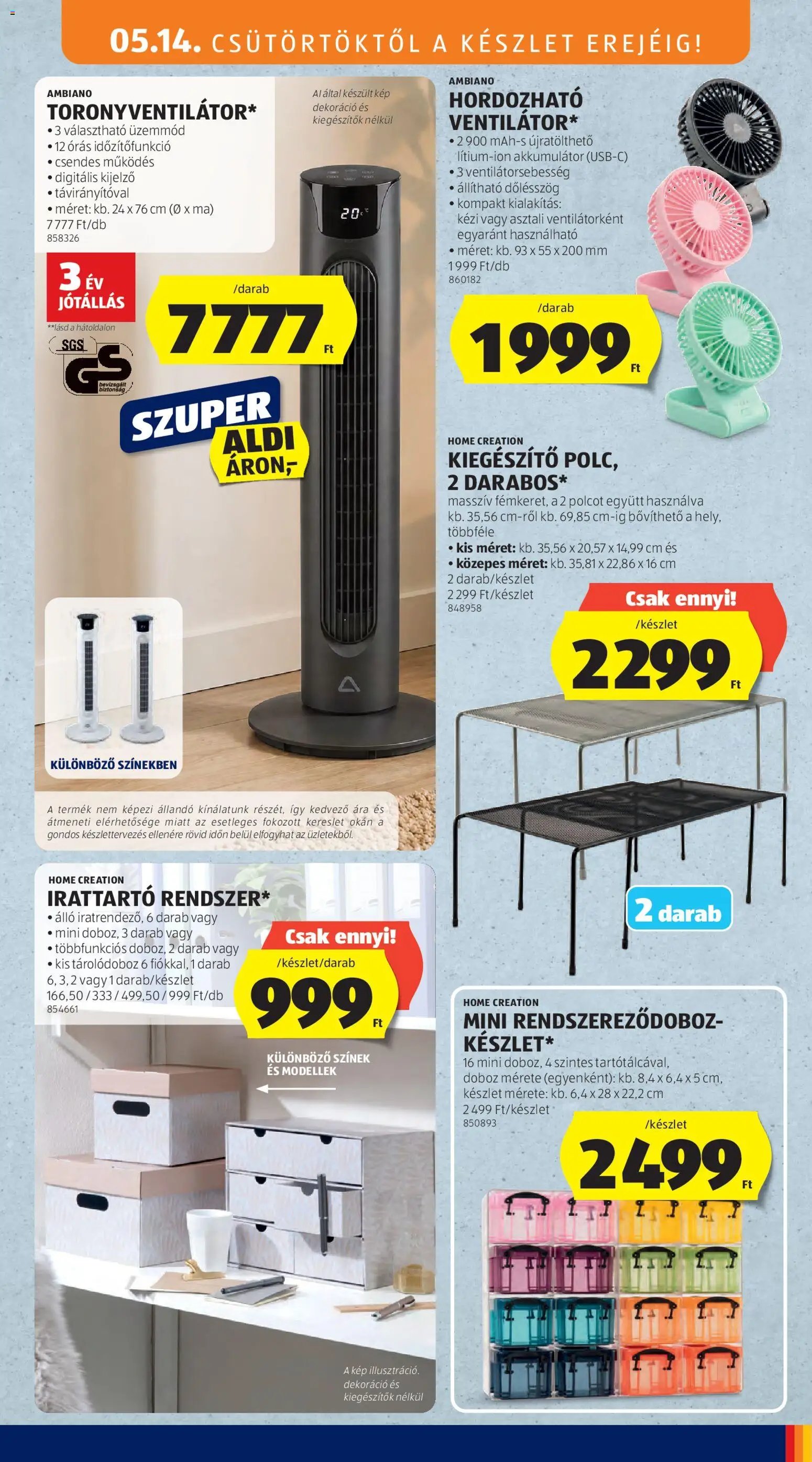 Aldi újság 2026.05.14. Aldi Középső sor termékei (2026-05-14 - 2026-05-20)