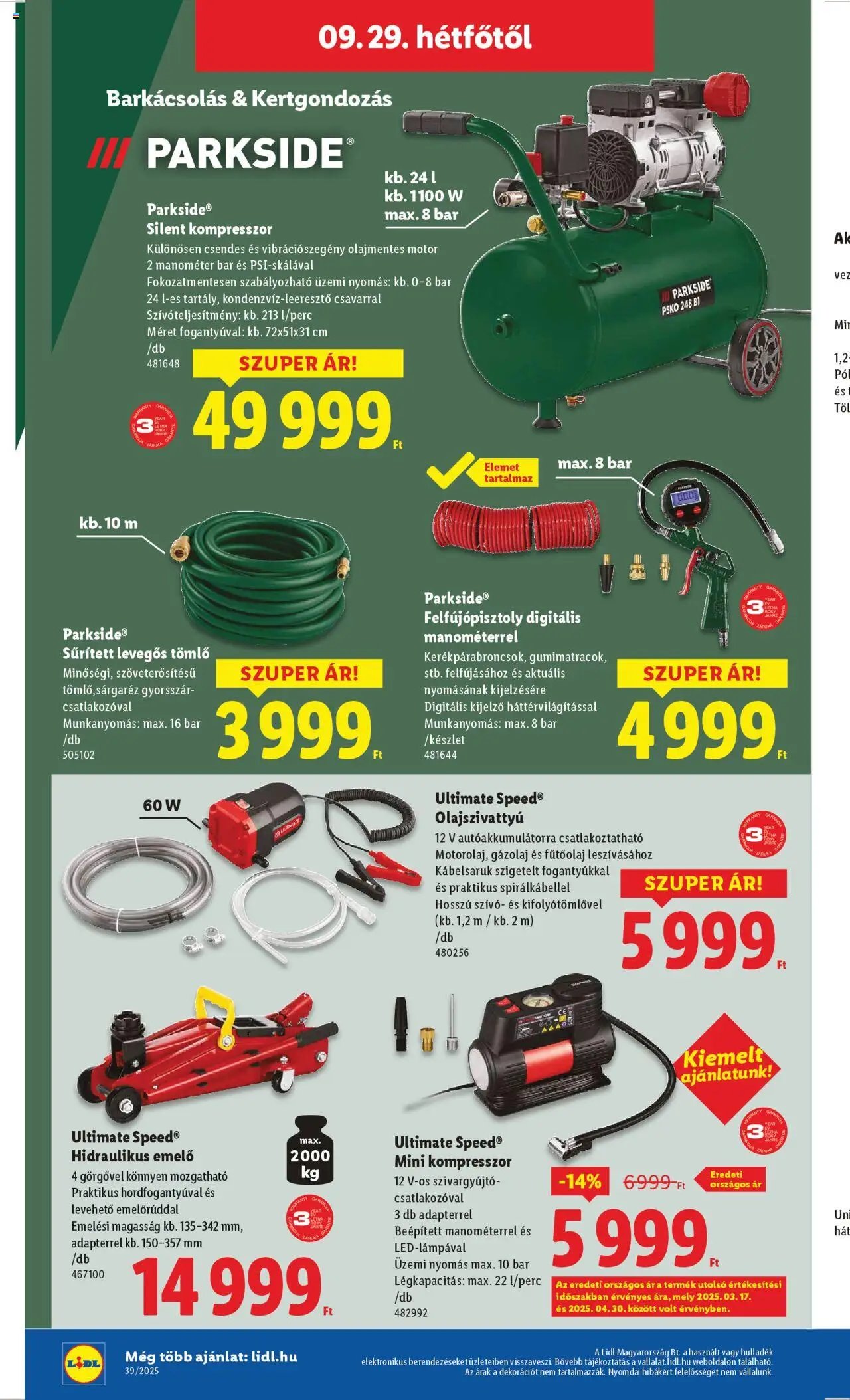 Lidl újság 2025.09.25. Nonfood kínálatunk (2025-09-25 - 2025-10-01)